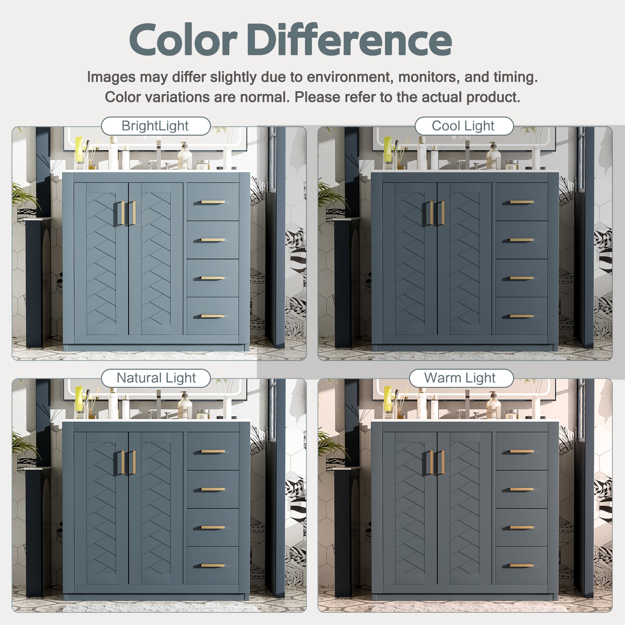 36 "Solid Wood Frame Independent Dressing Table Set (blue)