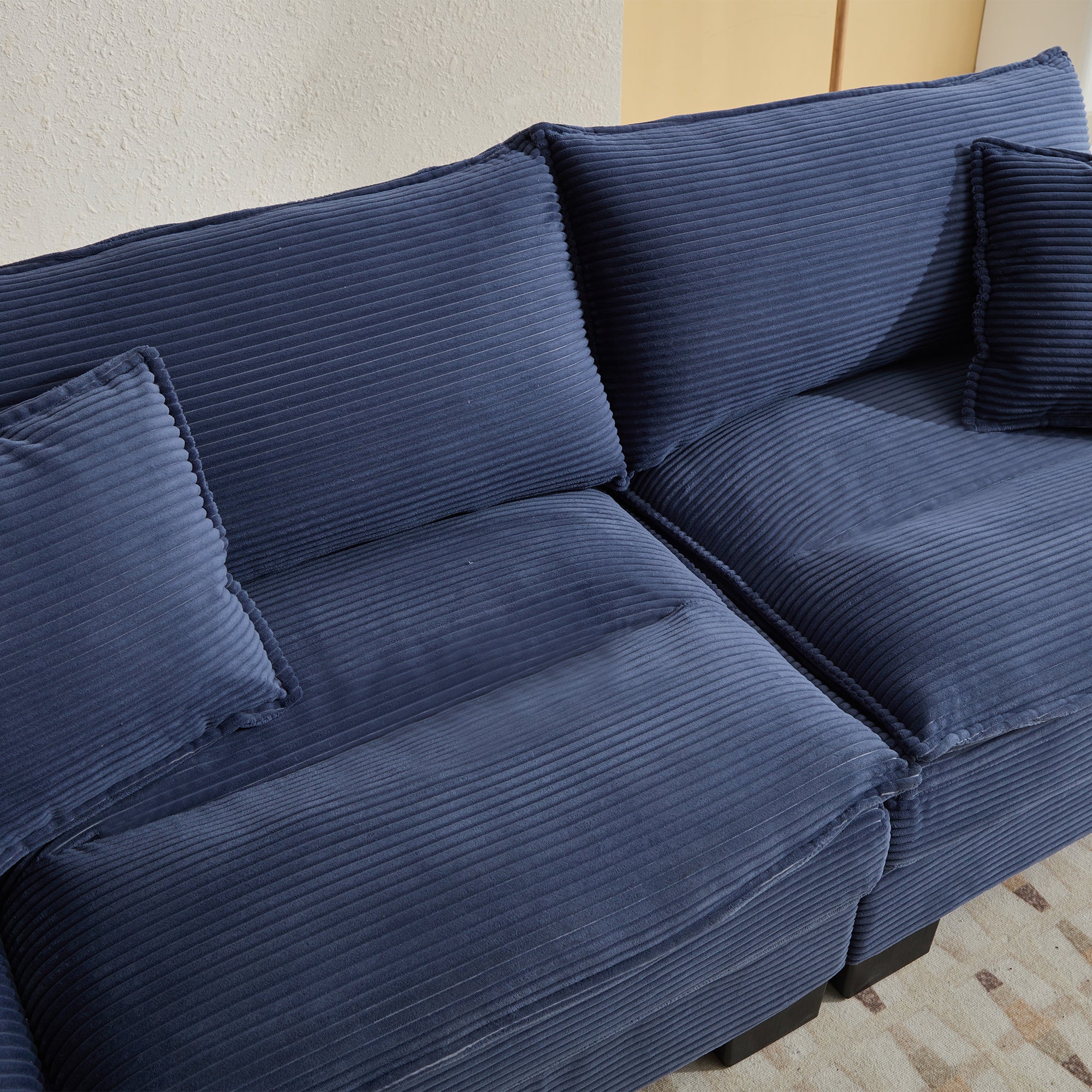 Corduroy sofas suitable for multiple scenarios. (blue)