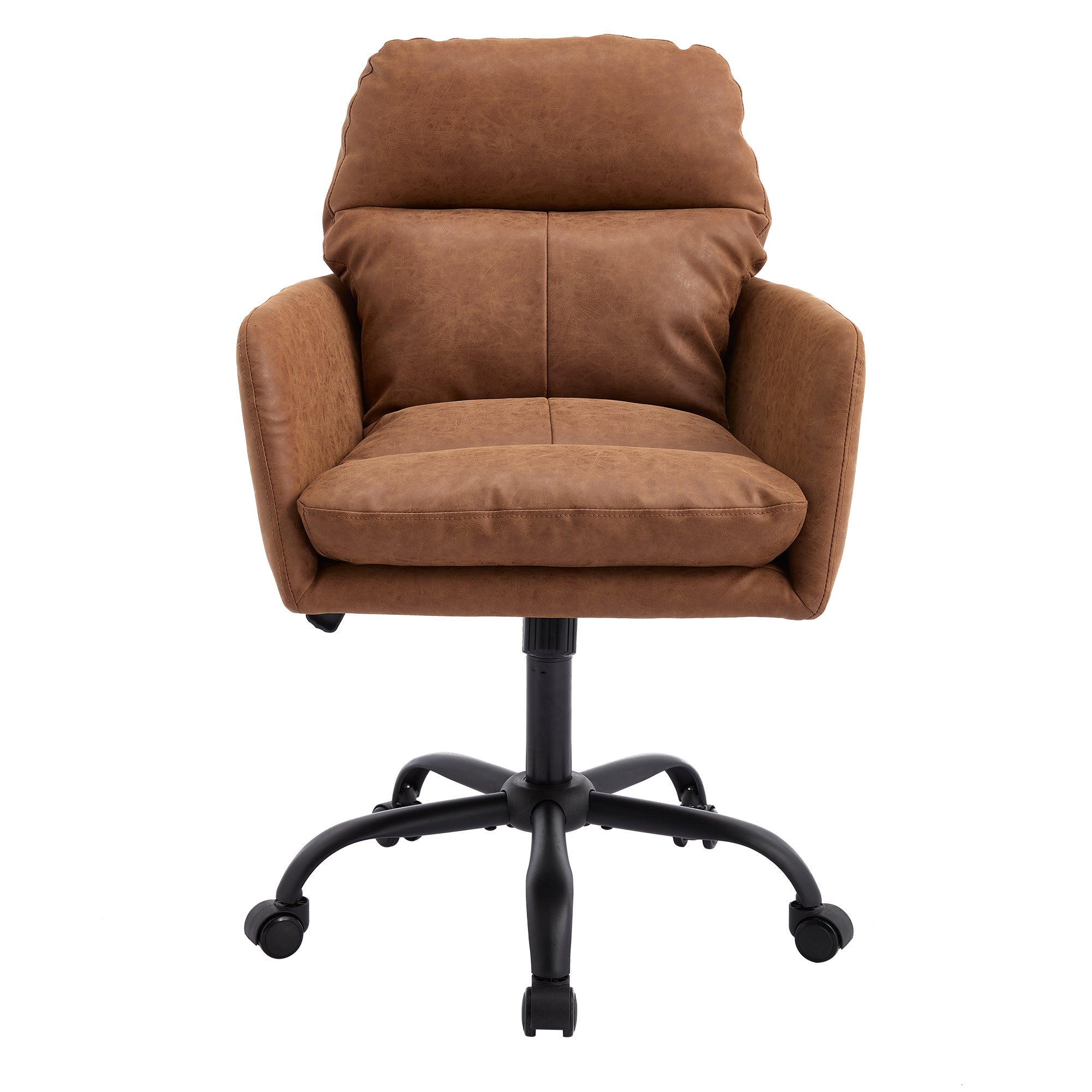 Adjustable ergonomic leather swivel chair（brown）