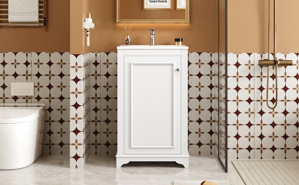 20 - inch bathroom independent single dressing table set, ceramic sink - KiKiUMi