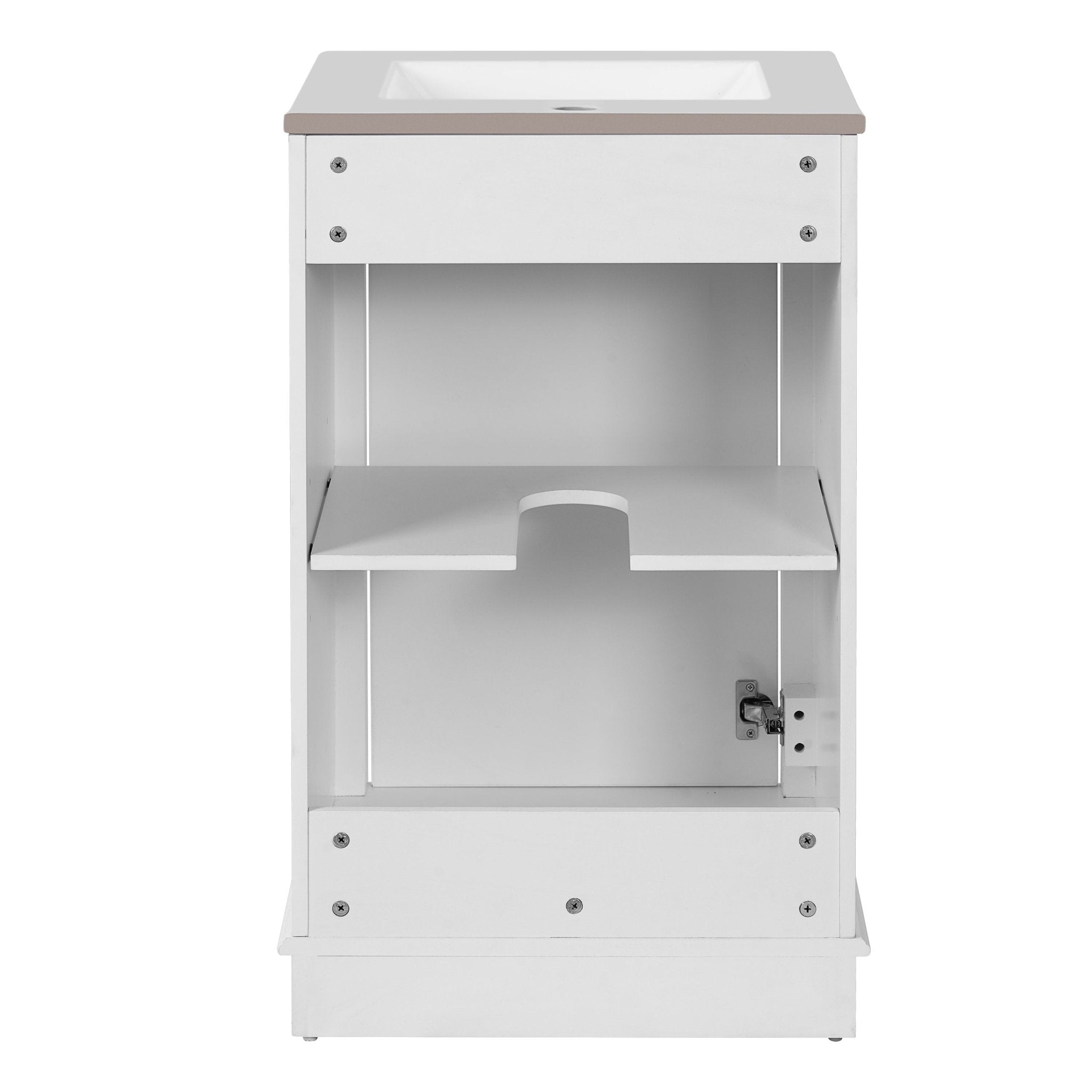 20 - inch bathroom independent single dressing table set, ceramic sink - KiKiUMi