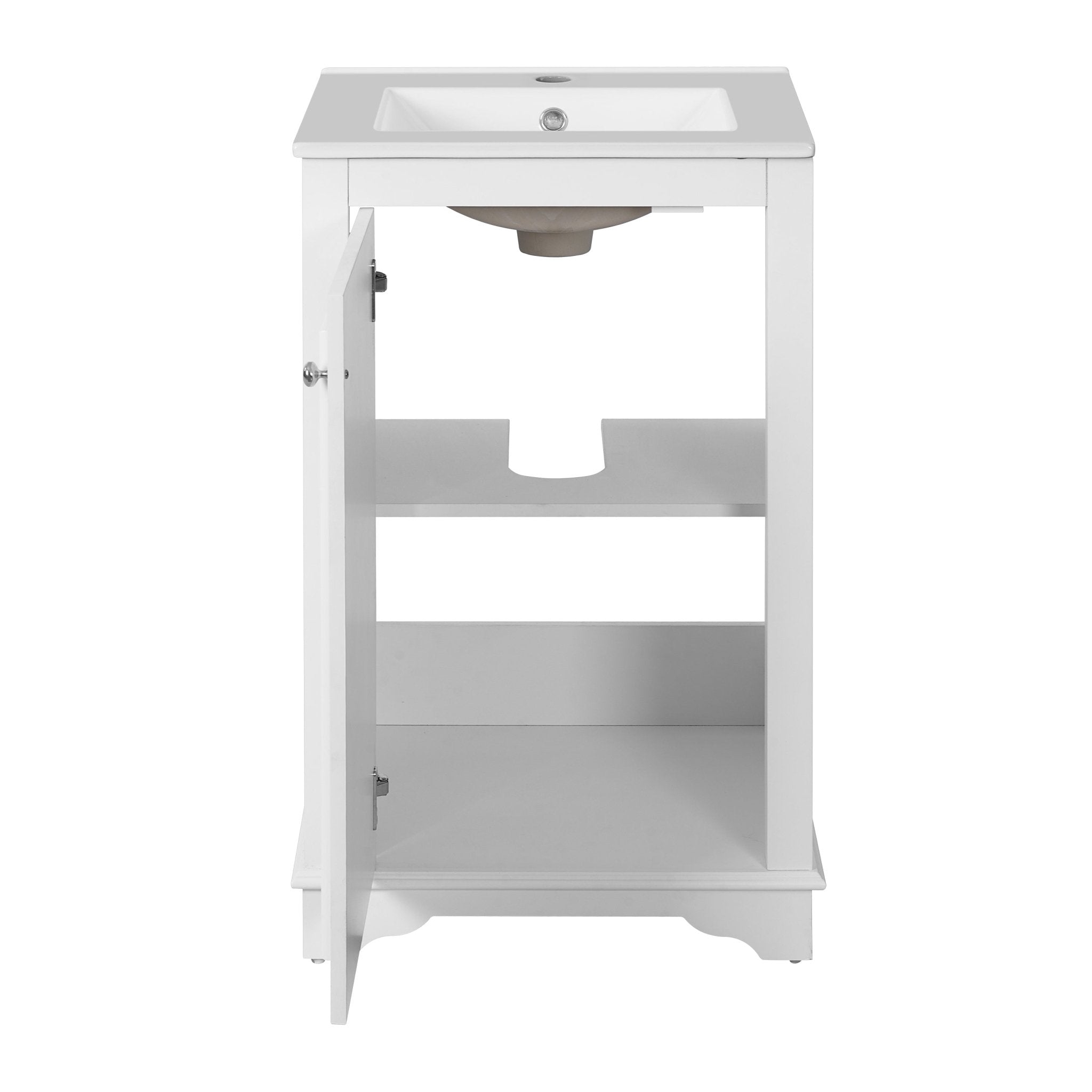 20 - inch bathroom independent single dressing table set, ceramic sink - KiKiUMi