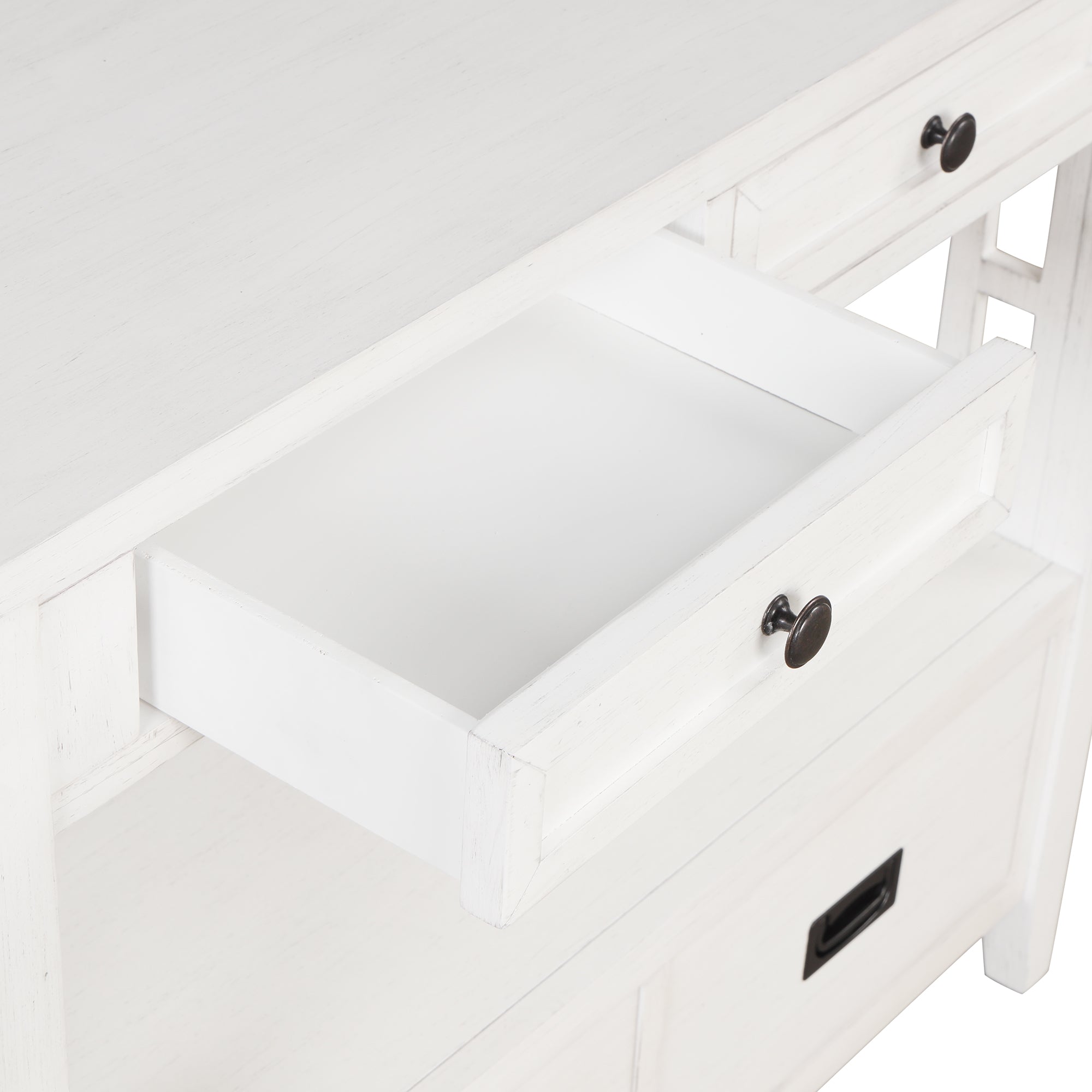 Multi-functional pine wood operation counter for rural tourism(antique white)