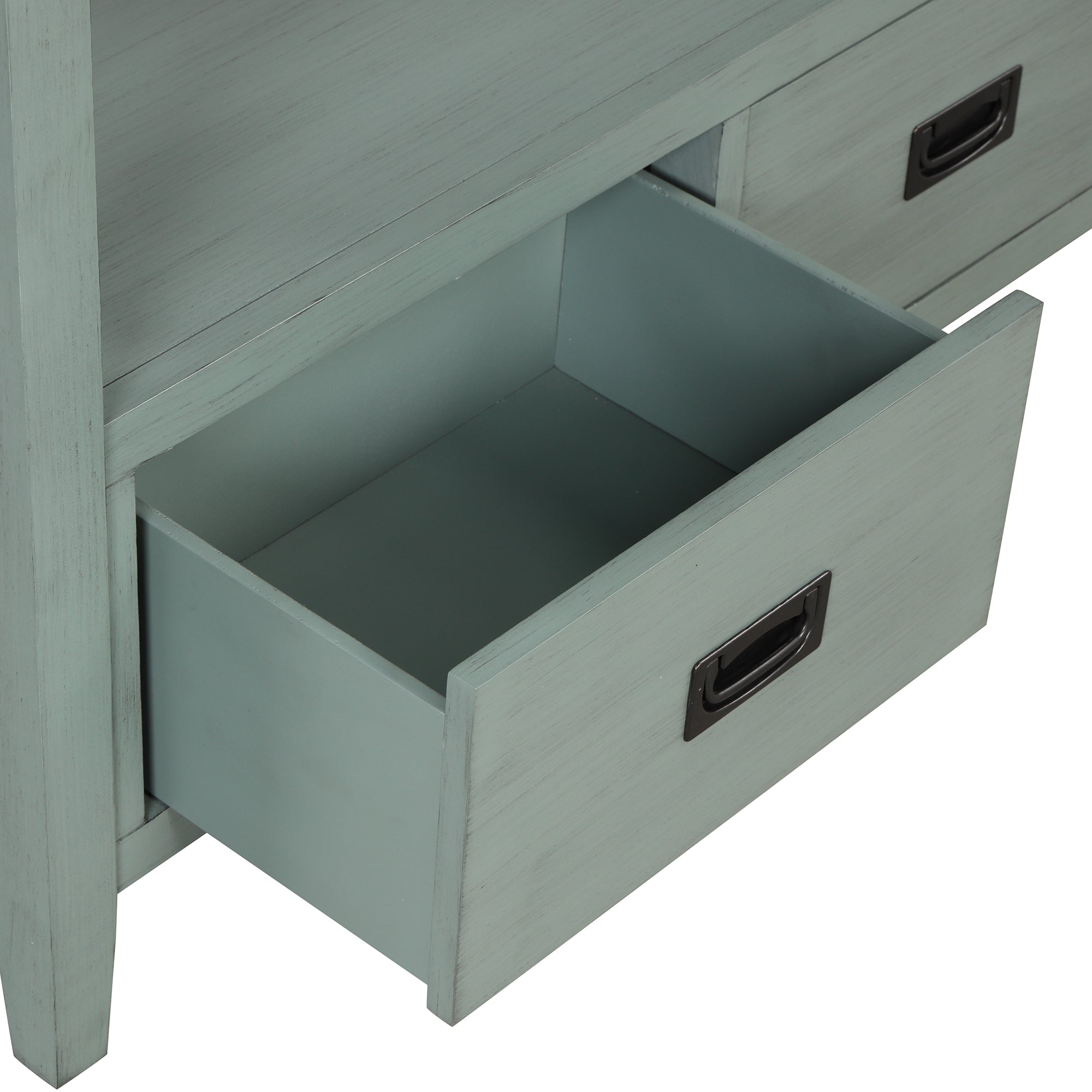 Multi-functional pine wood operation counter for rural tourism(retro blue)