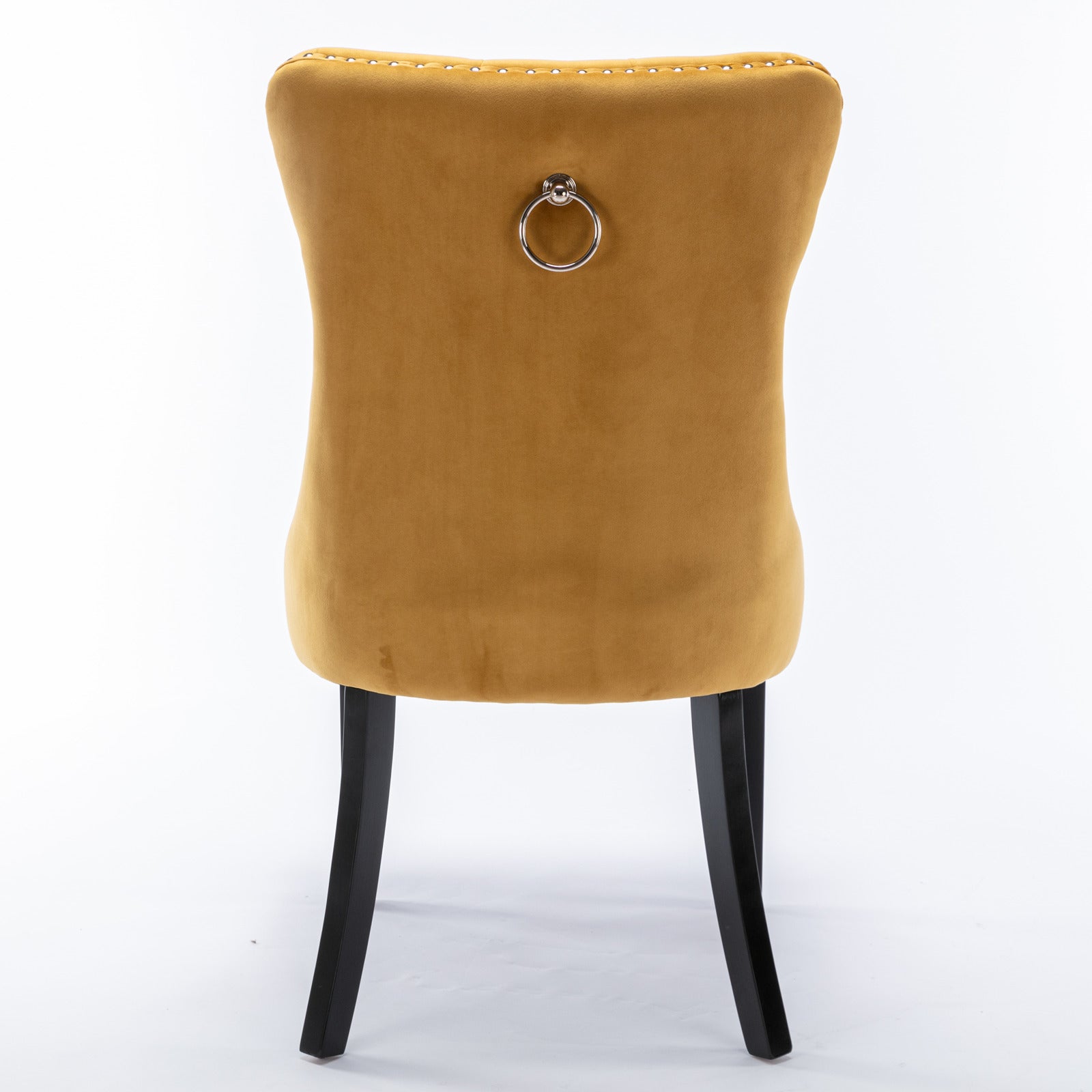 Two velvet cushioned bar stools (gold)