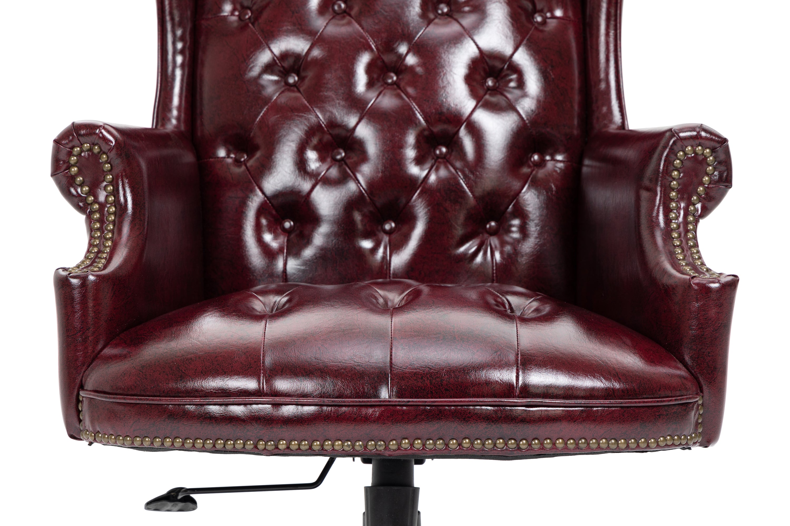 High-backrest PU leather executive office chair(burgundy)