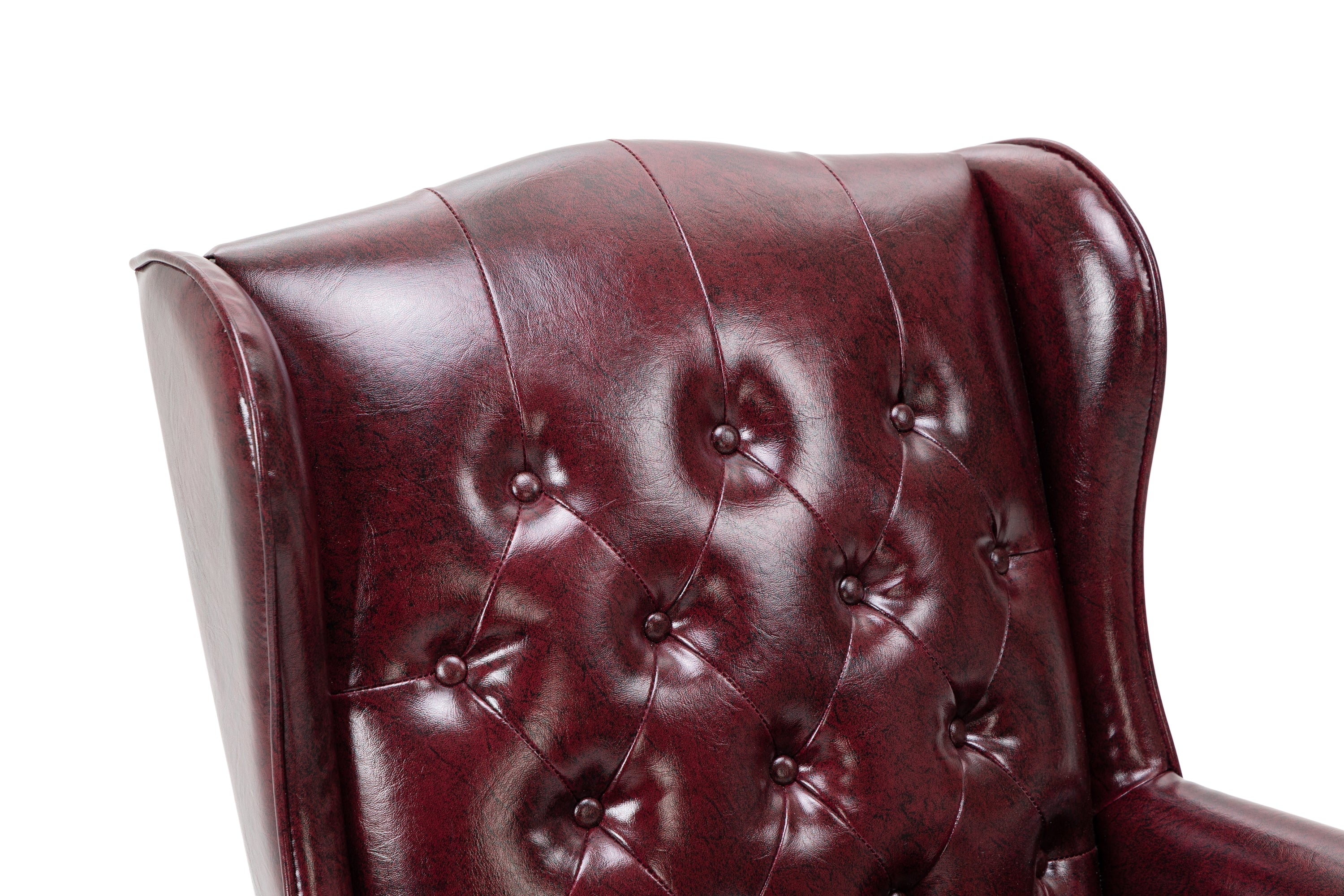 High-backrest PU leather executive office chair(burgundy)