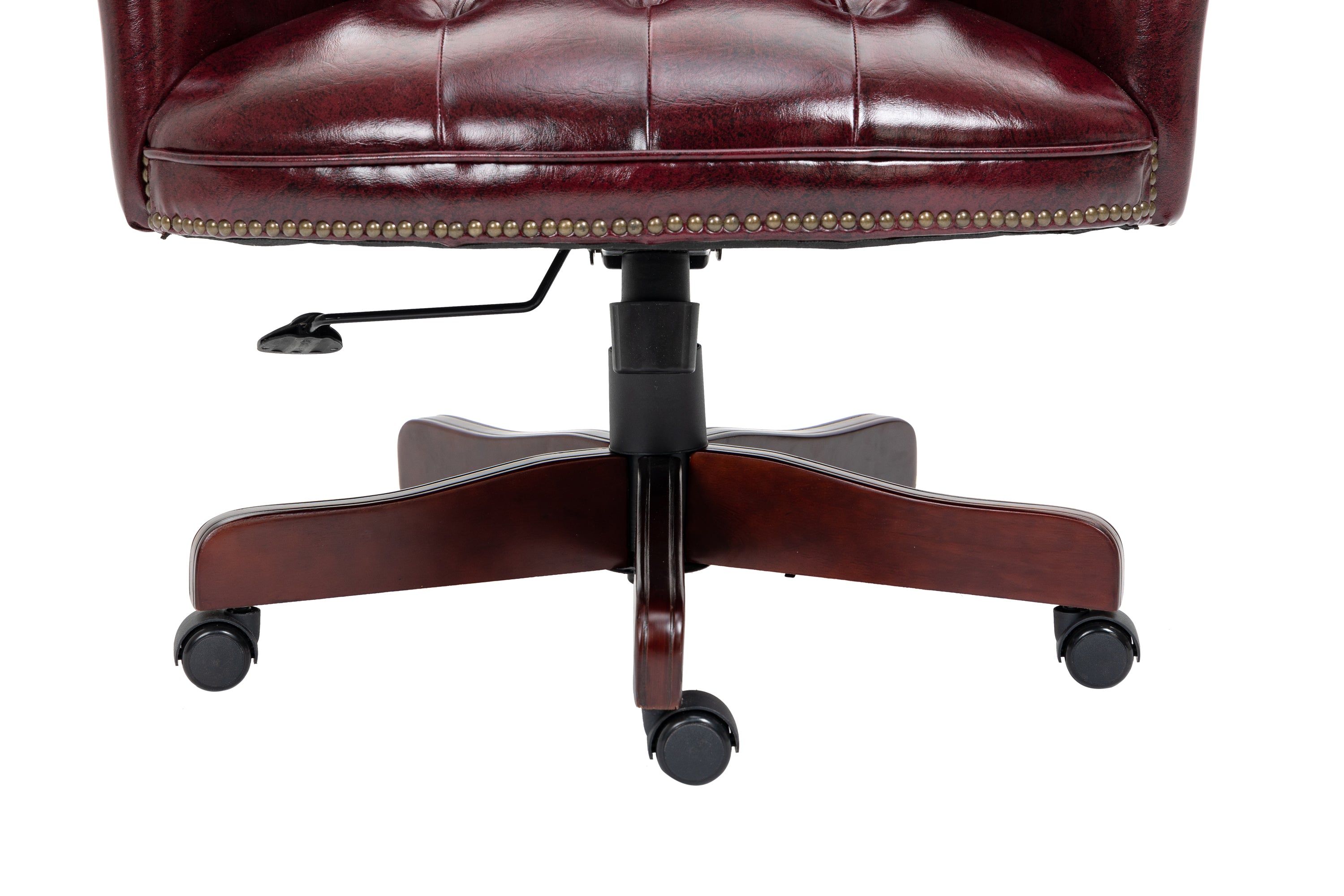 High-backrest PU leather executive office chair(burgundy)