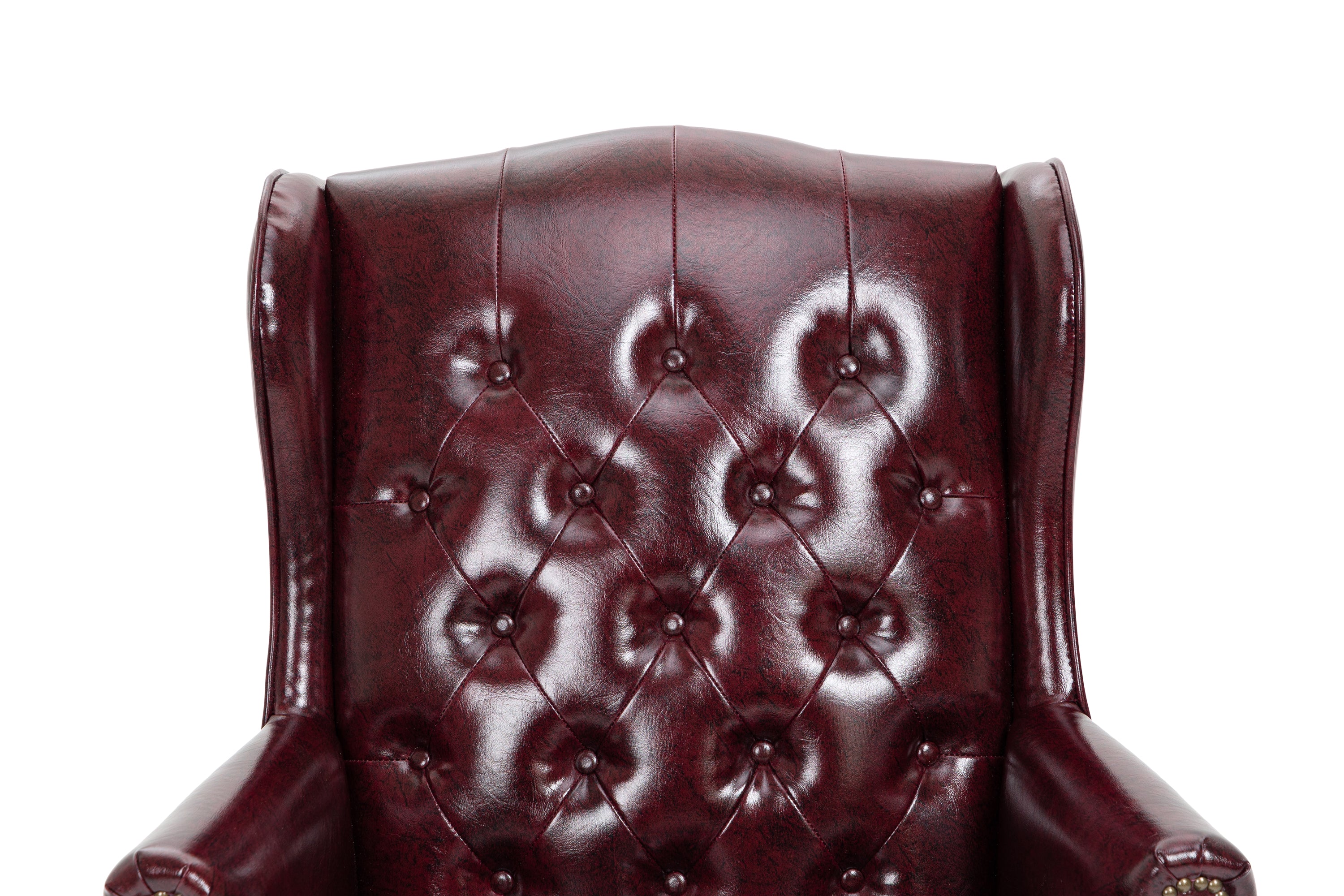 High-backrest PU leather executive office chair(burgundy)
