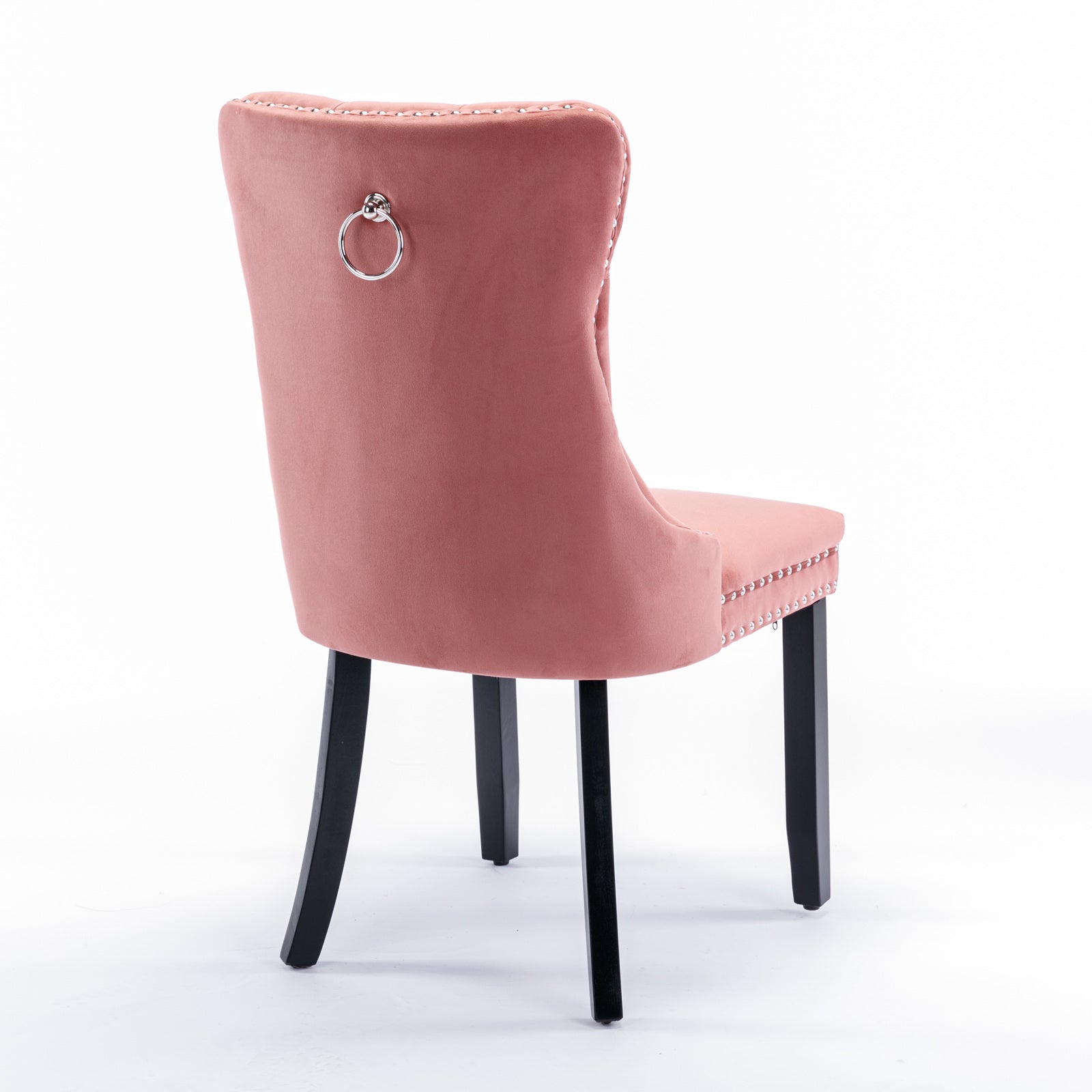 Two velvet cushioned bar stools (pink)