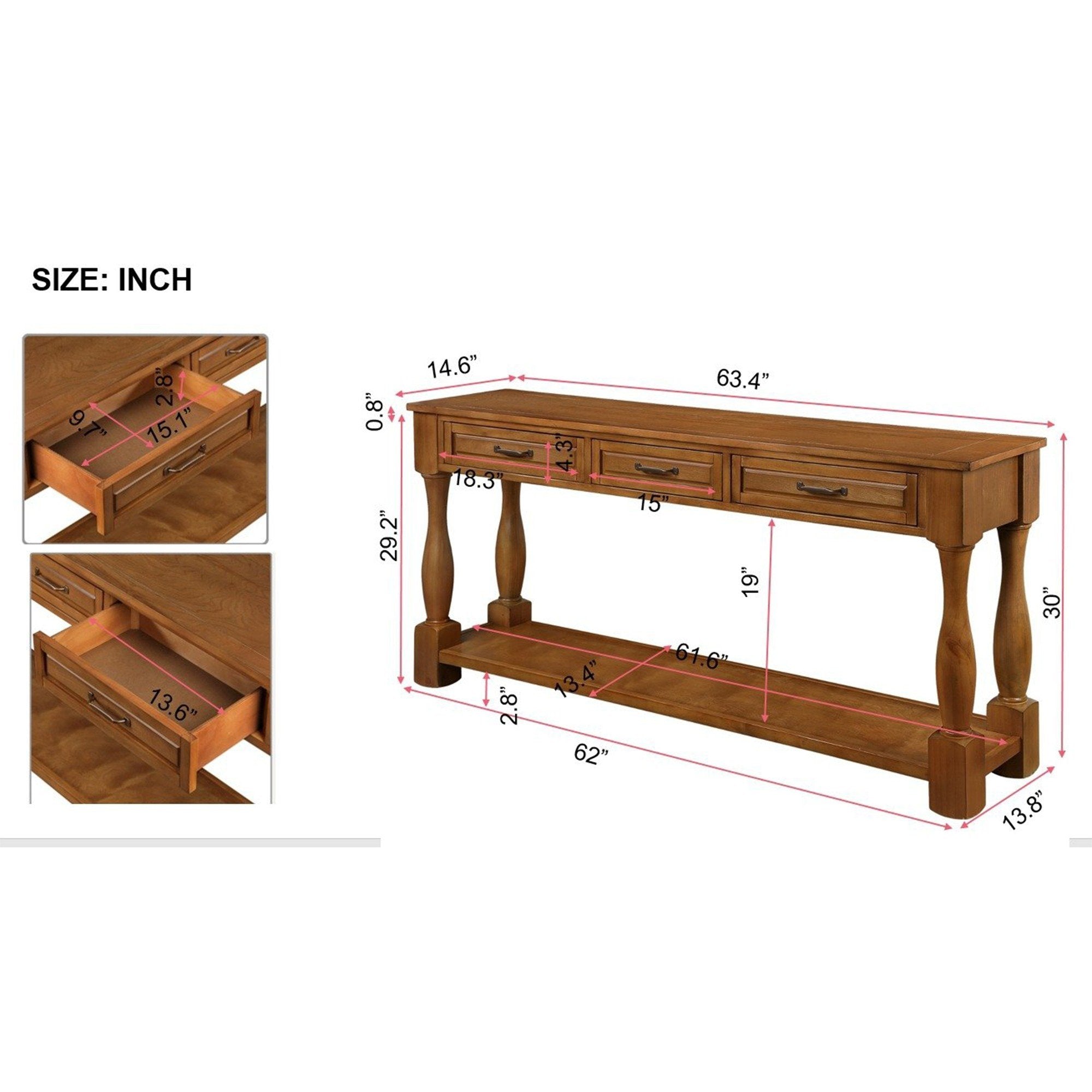 Multi-functional long wooden control console(brown)