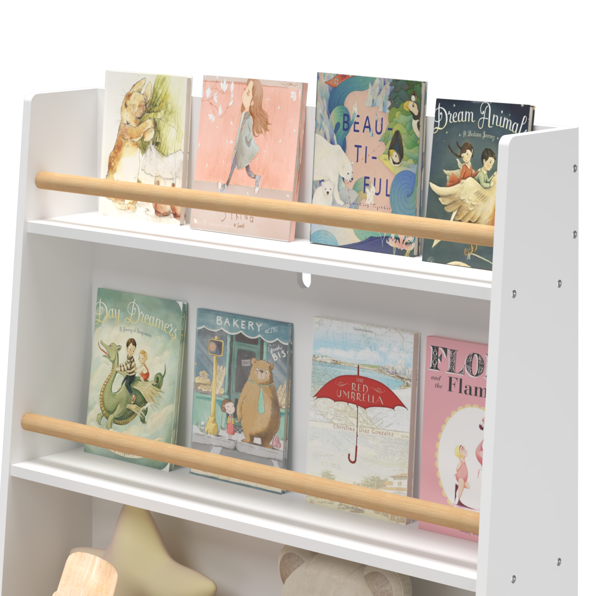 Organizer of the White toy Storage cabinet