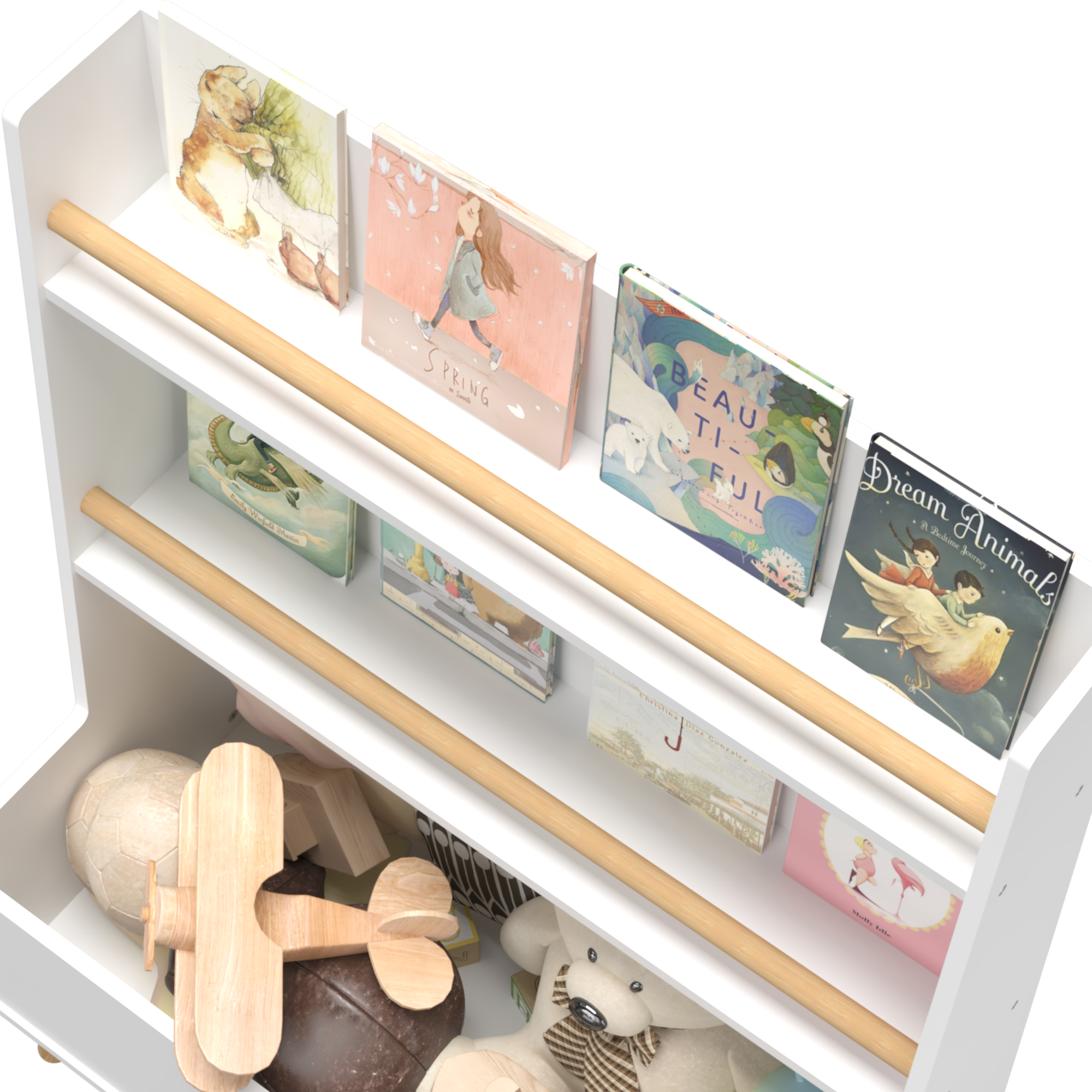 Organizer of the White toy Storage cabinet