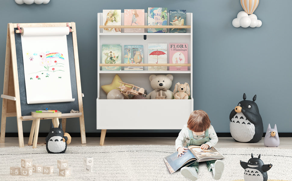 Organizer of the White toy Storage cabinet