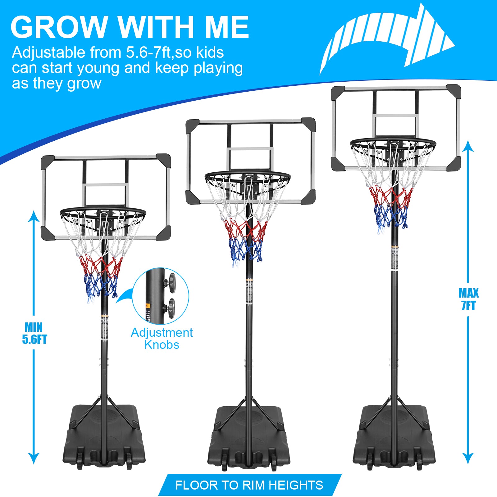 28-inch adjustable portable basketball stand