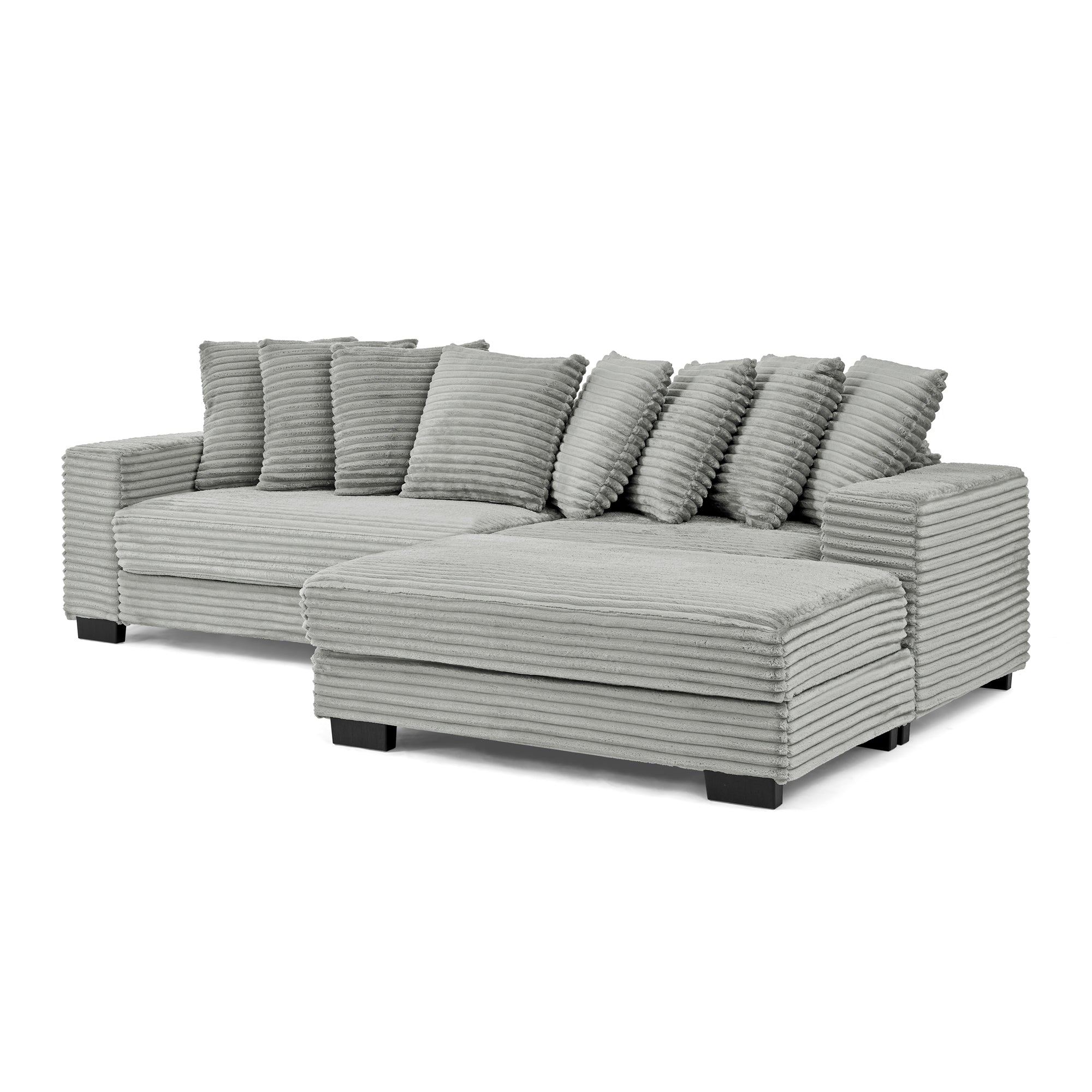 Combination sofa with a wick, velvet and soft cushion