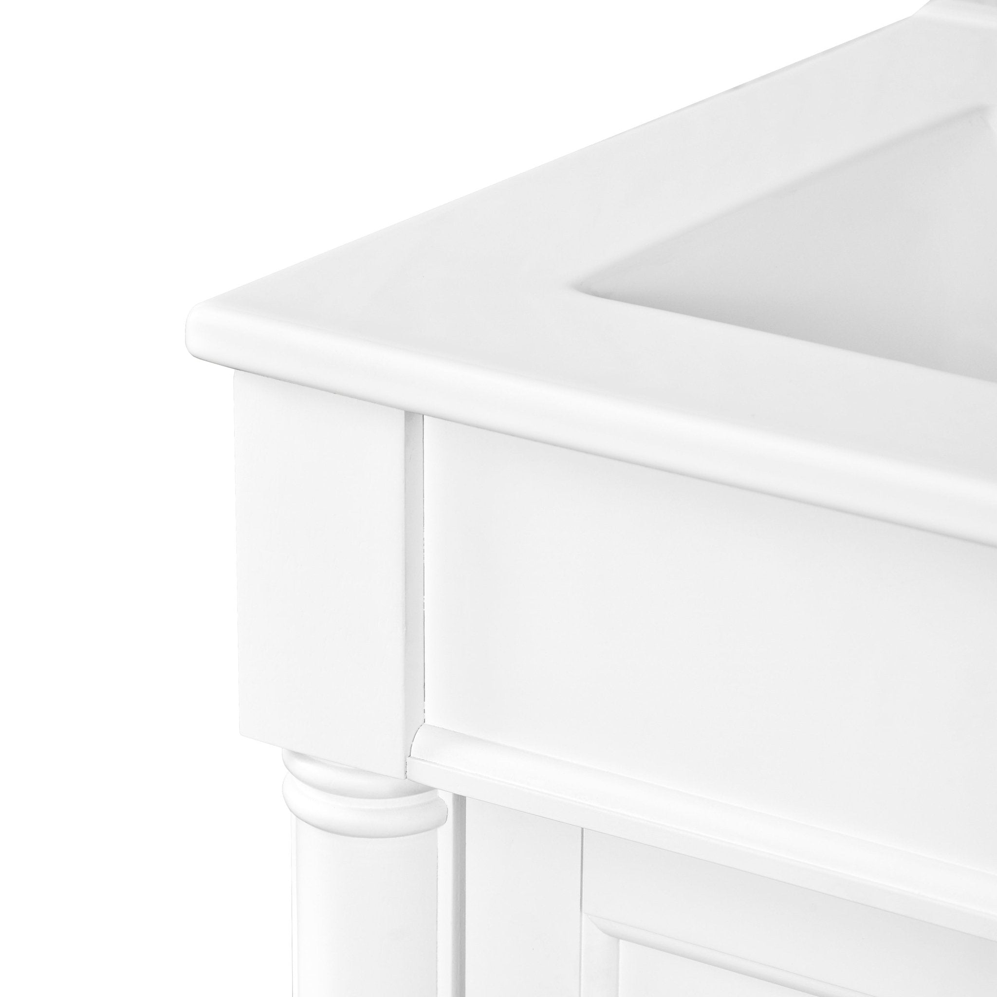24 "Single sink bathroom dressing table, 2 - layer modern bathroom storage cabinet(white) - KiKiUMi