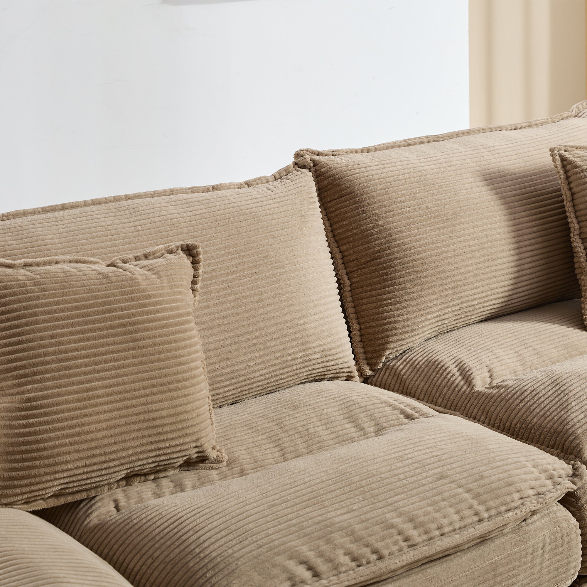 Corduroy sofas suitable for multiple scenarios. (khaki)