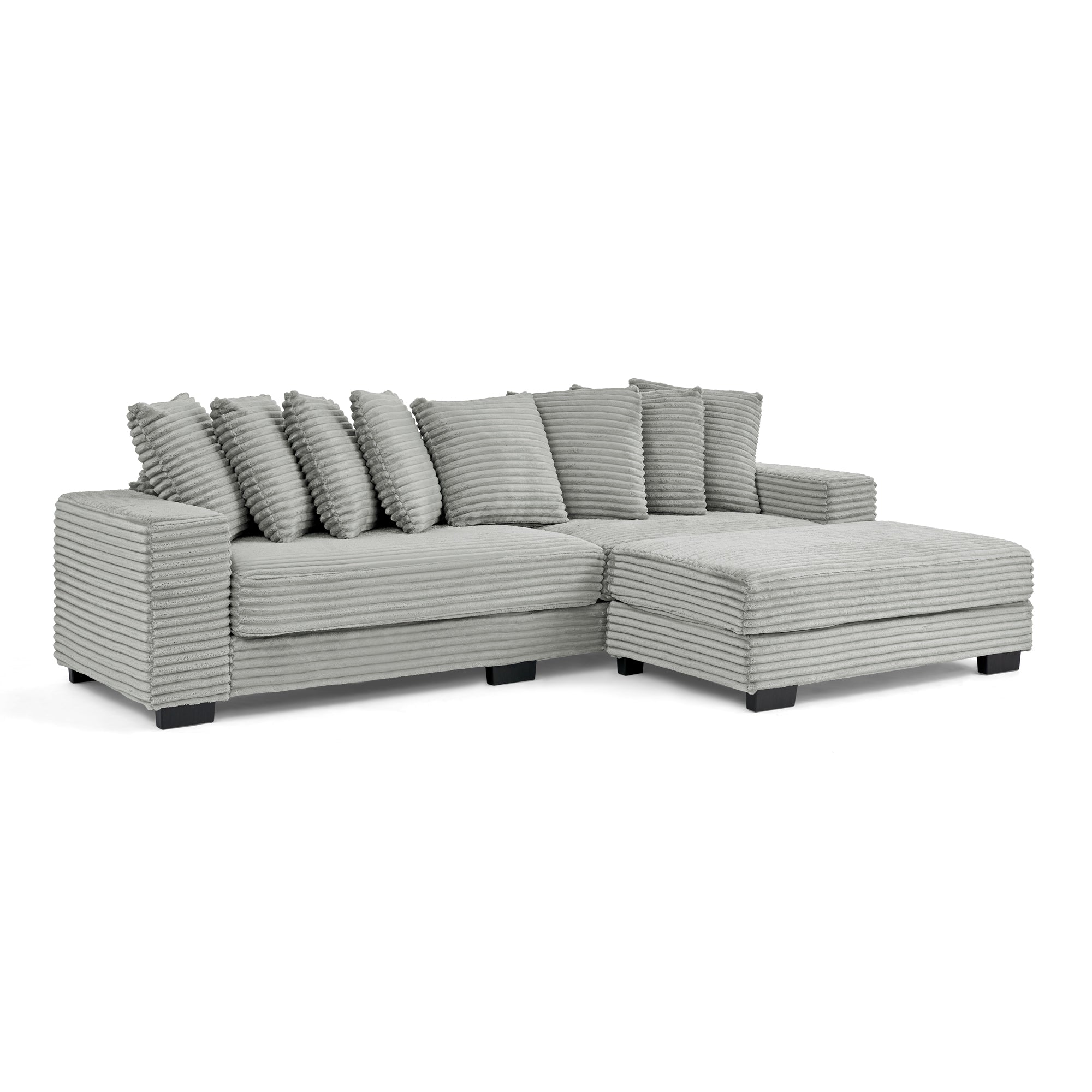Combination sofa with a wick, velvet and soft cushion
