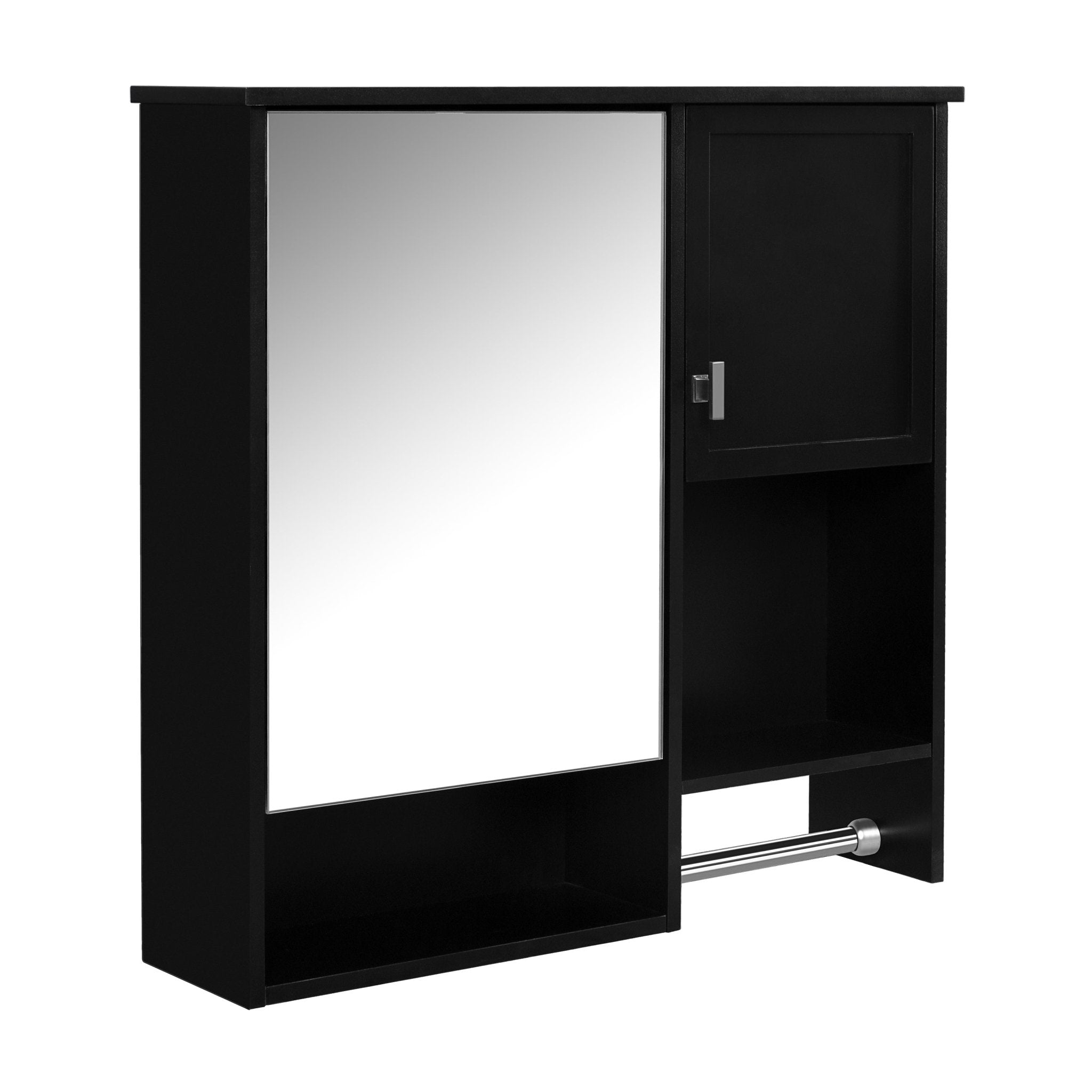 29 "x 28" bathroom wall storage cabinet and mirror(black) - KiKiUMi