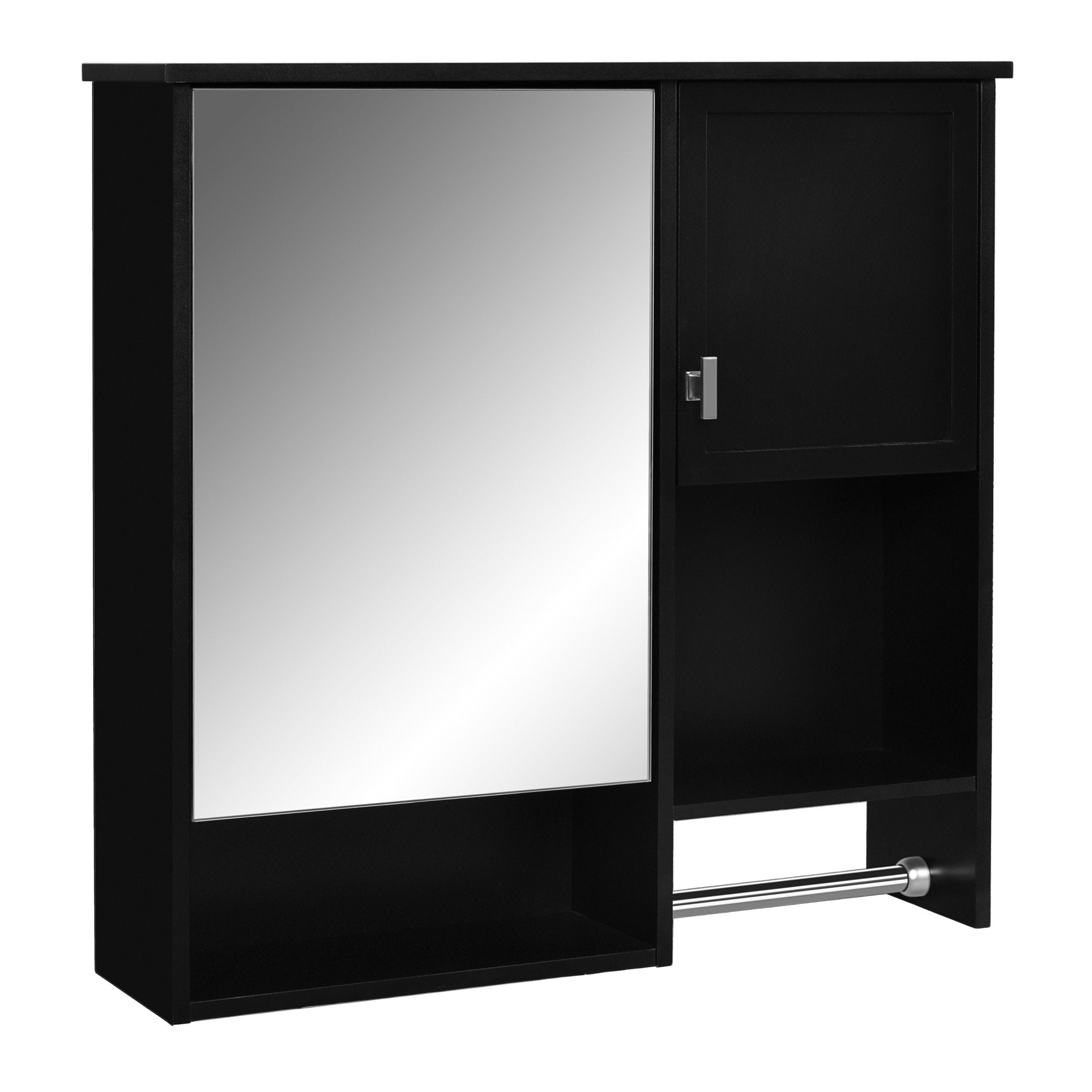 29 "x 28" bathroom wall storage cabinet and mirror(black) - KiKiUMi