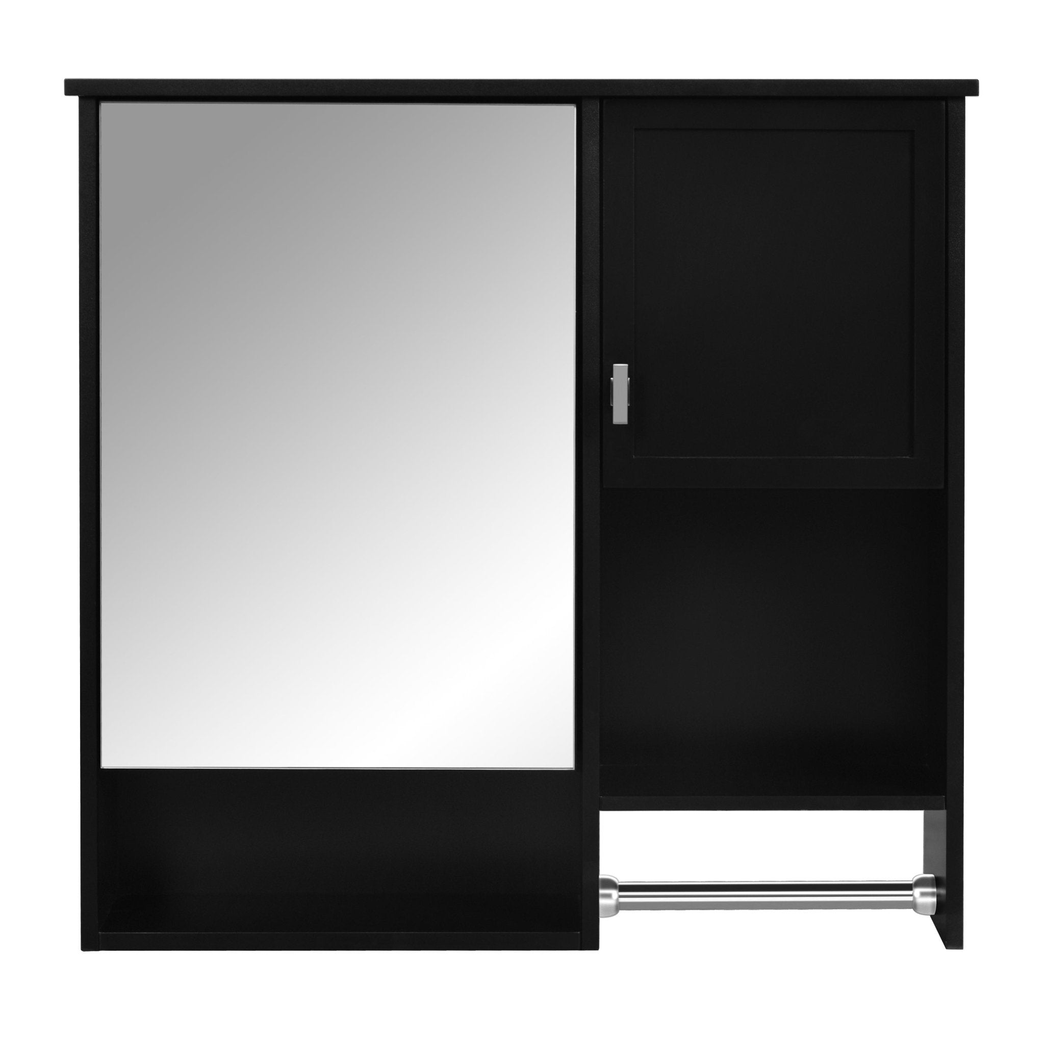 29 "x 28" bathroom wall storage cabinet and mirror(black) - KiKiUMi