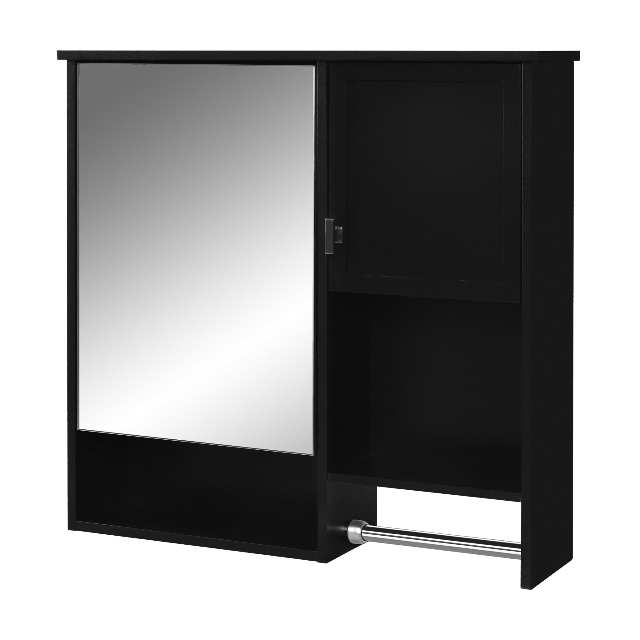 29 "x 28" bathroom wall storage cabinet and mirror(black) - KiKiUMi