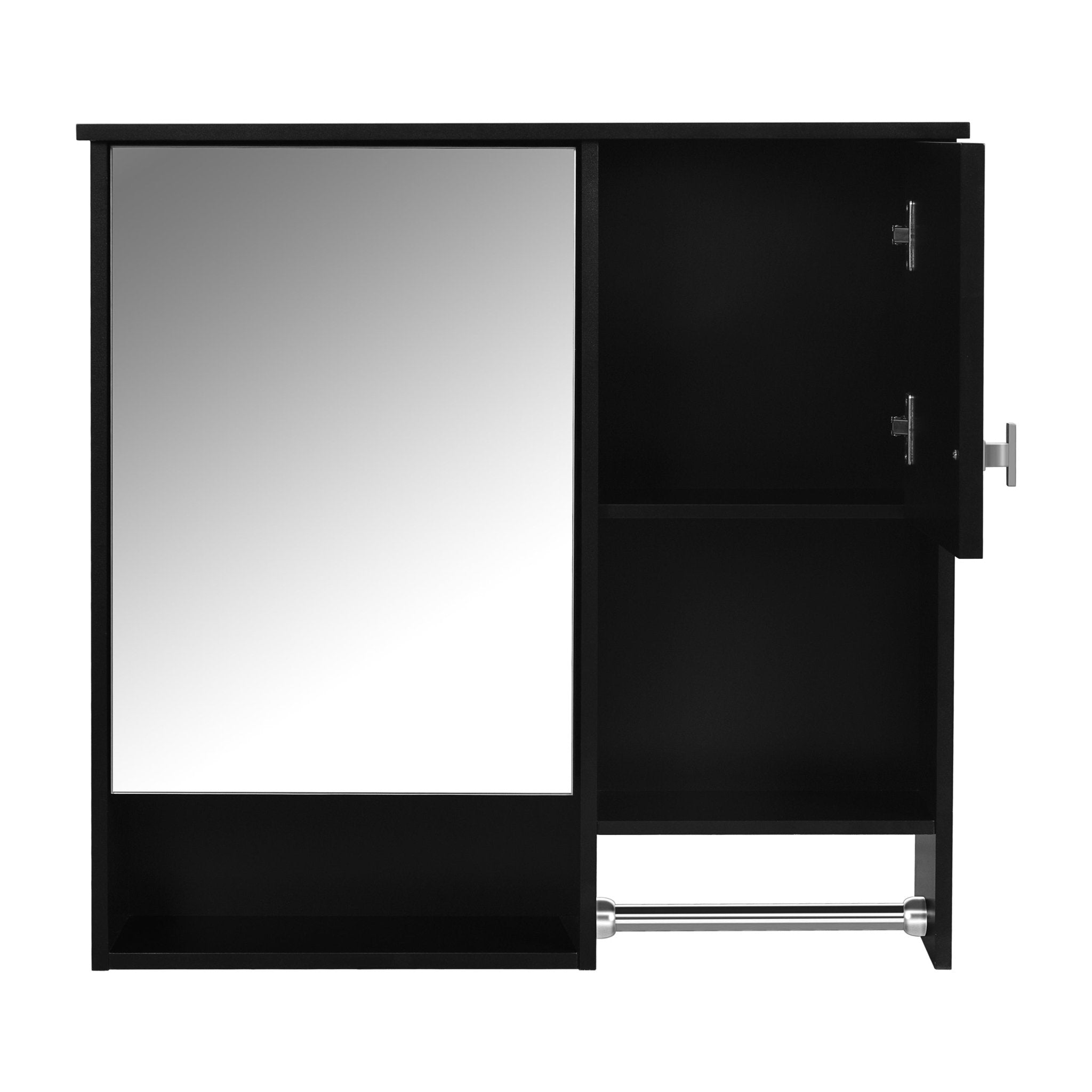 29 "x 28" bathroom wall storage cabinet and mirror(black) - KiKiUMi