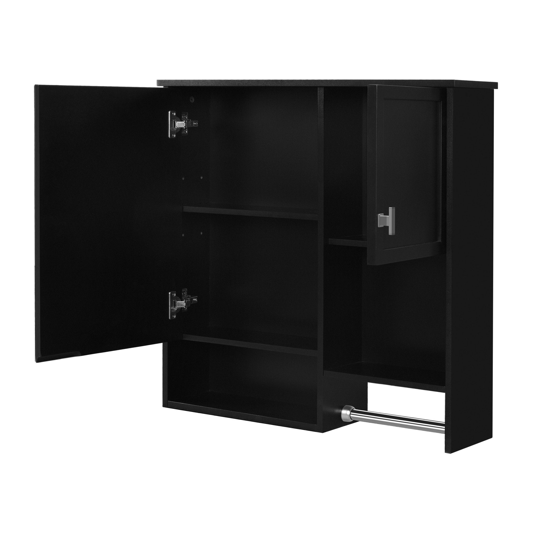 29 "x 28" bathroom wall storage cabinet and mirror(black) - KiKiUMi