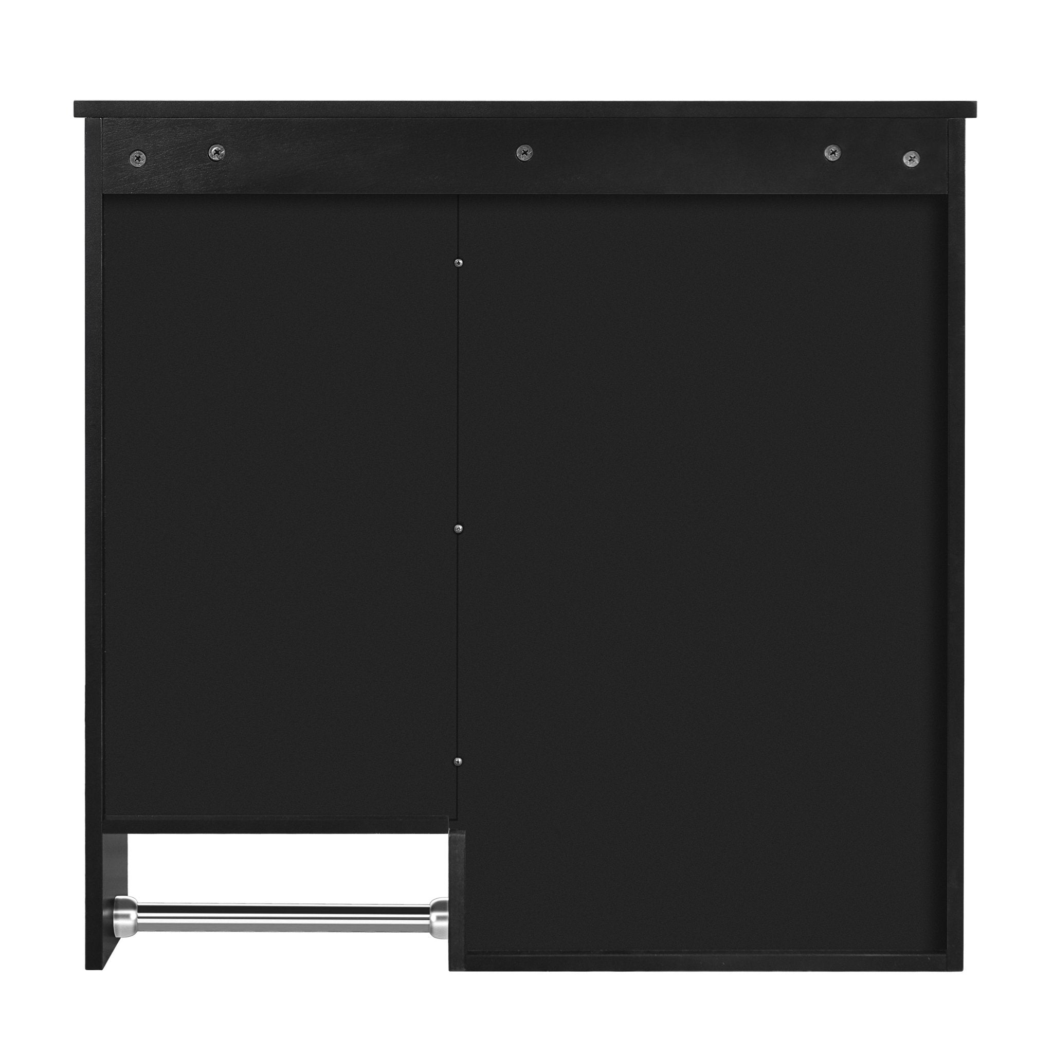 29 "x 28" bathroom wall storage cabinet and mirror(black) - KiKiUMi