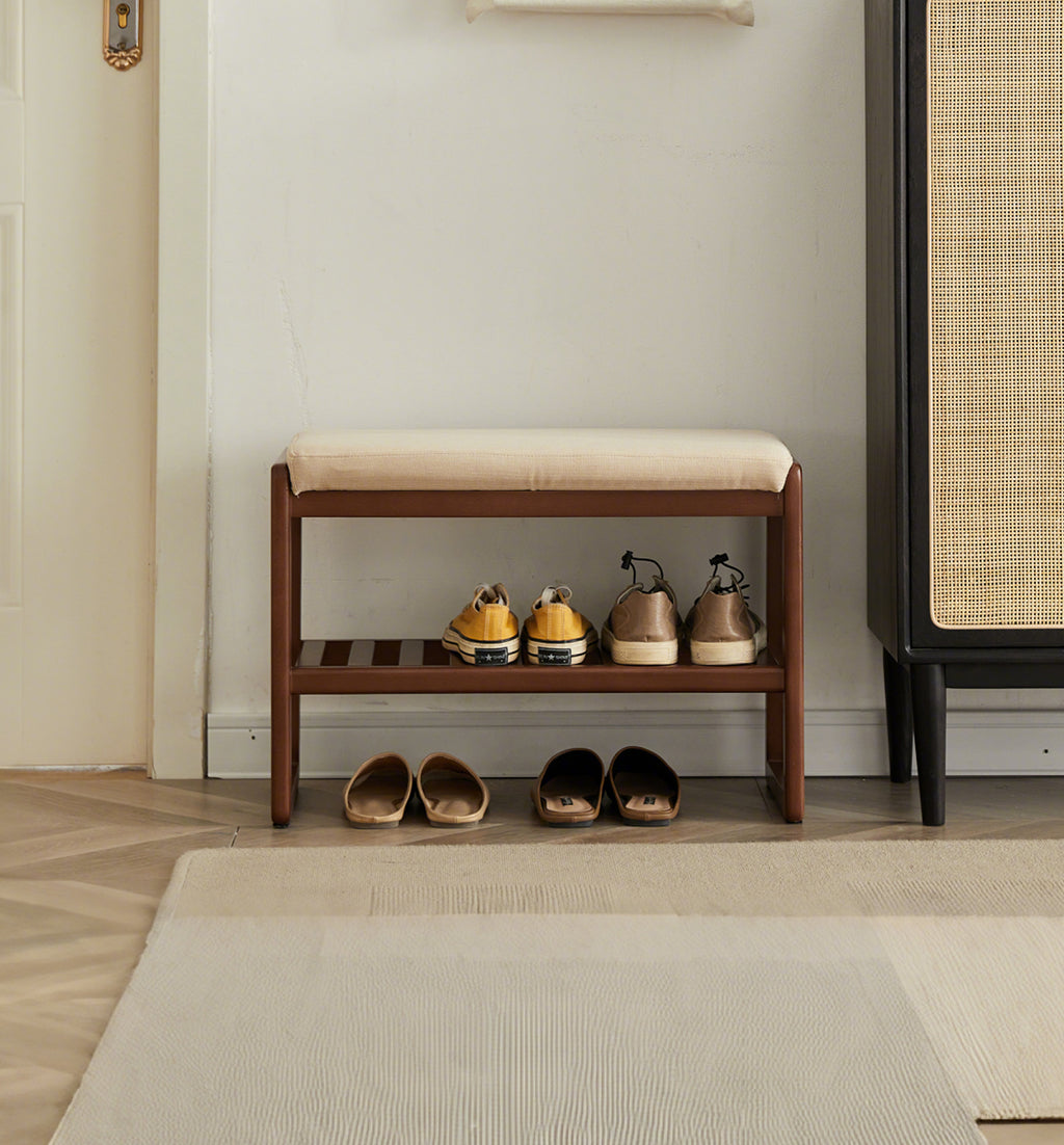 2-Tier Entryway Bench with Cushions