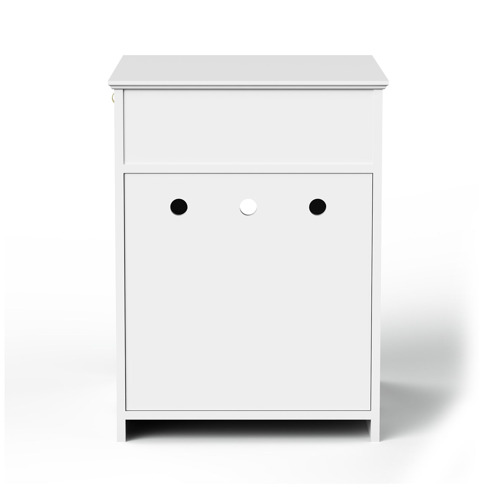 Wooden pet cat litter box with drawers and side tables and a cat's bedside table (White)