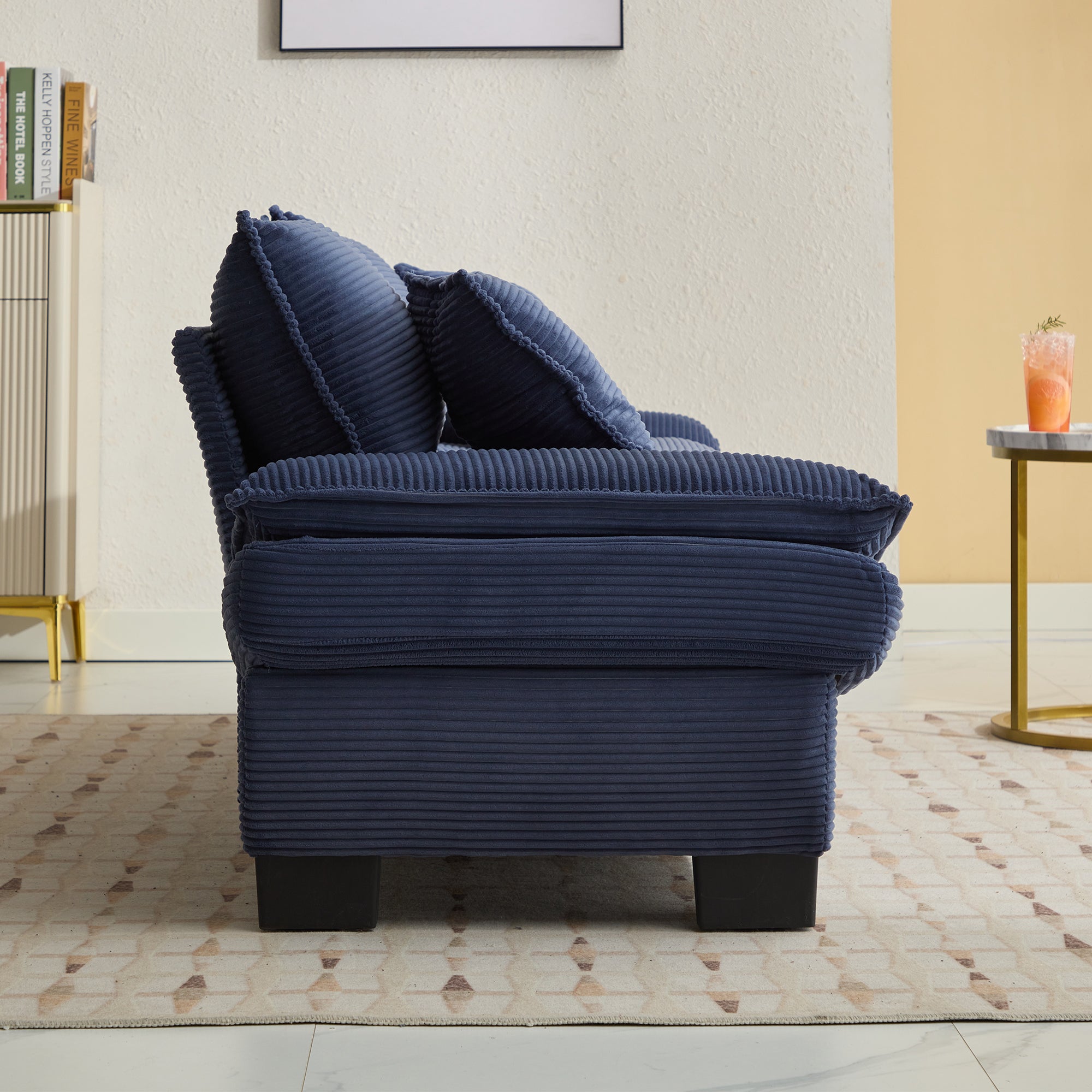 Corduroy sofas suitable for multiple scenarios. (blue)
