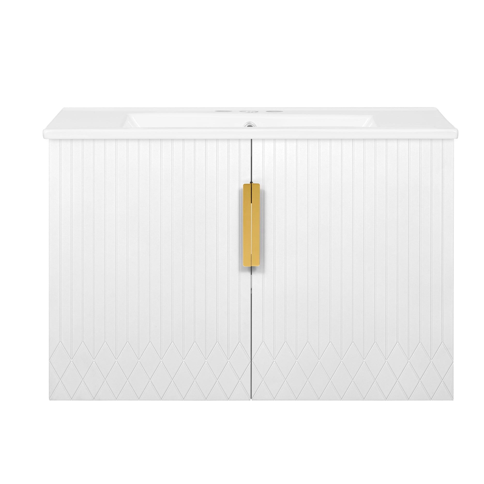 30' ceramic sink, retro bathroom dressing table - KiKiUMi