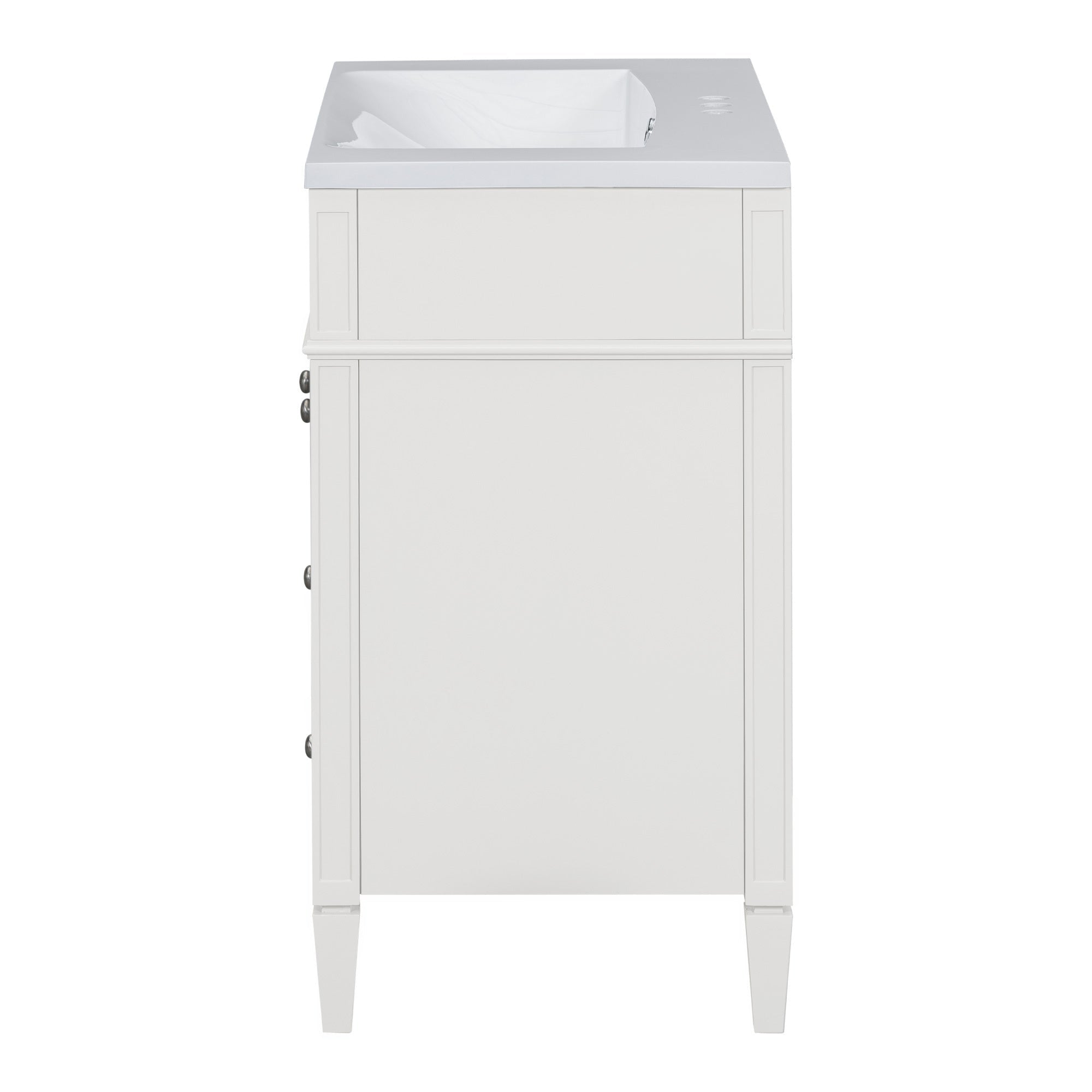30 - inch single sink bathroom dressing table(white) - KiKiUMi