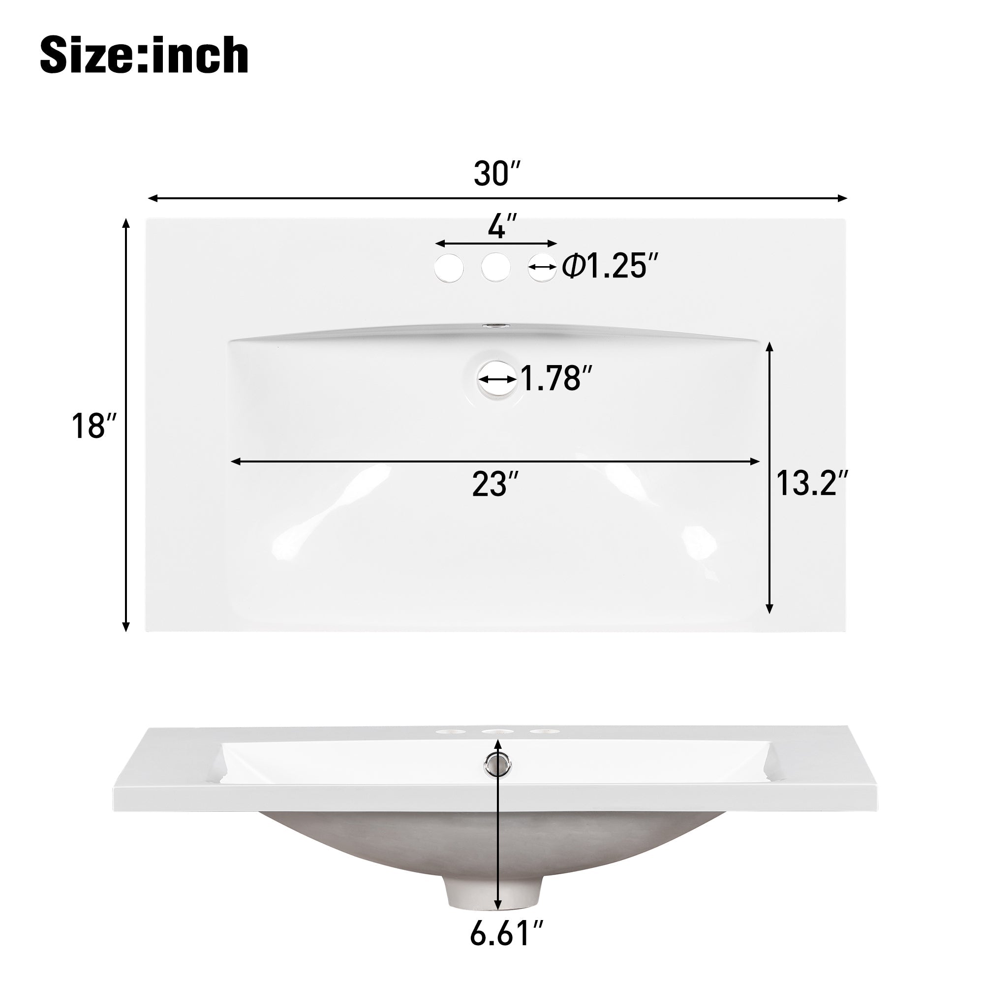 30 - inch single sink bathroom dressing table(white) - KiKiUMi