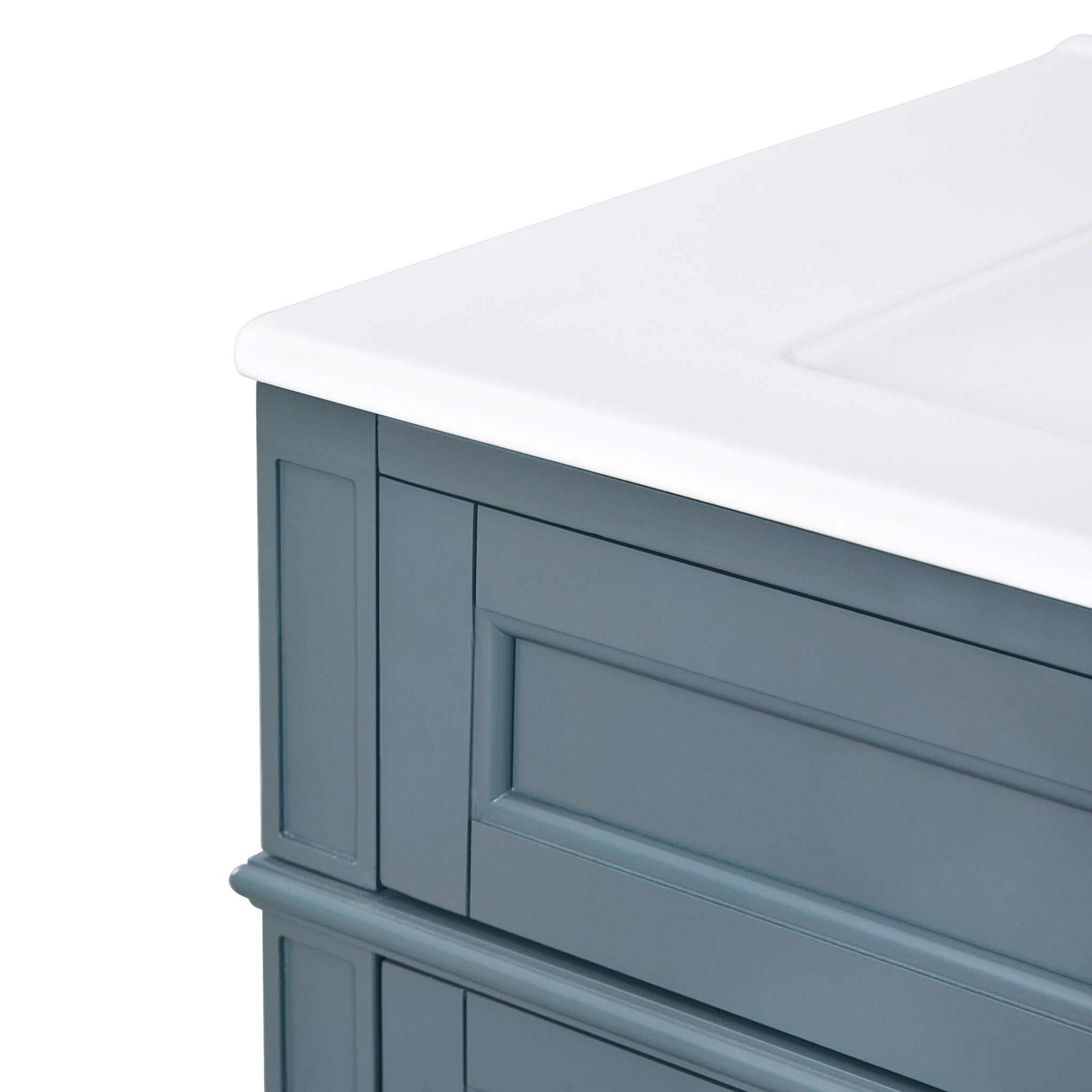 30 "Single sink bathroom dressing table, modern bathroom storage cabinet(blue) - KiKiUMi