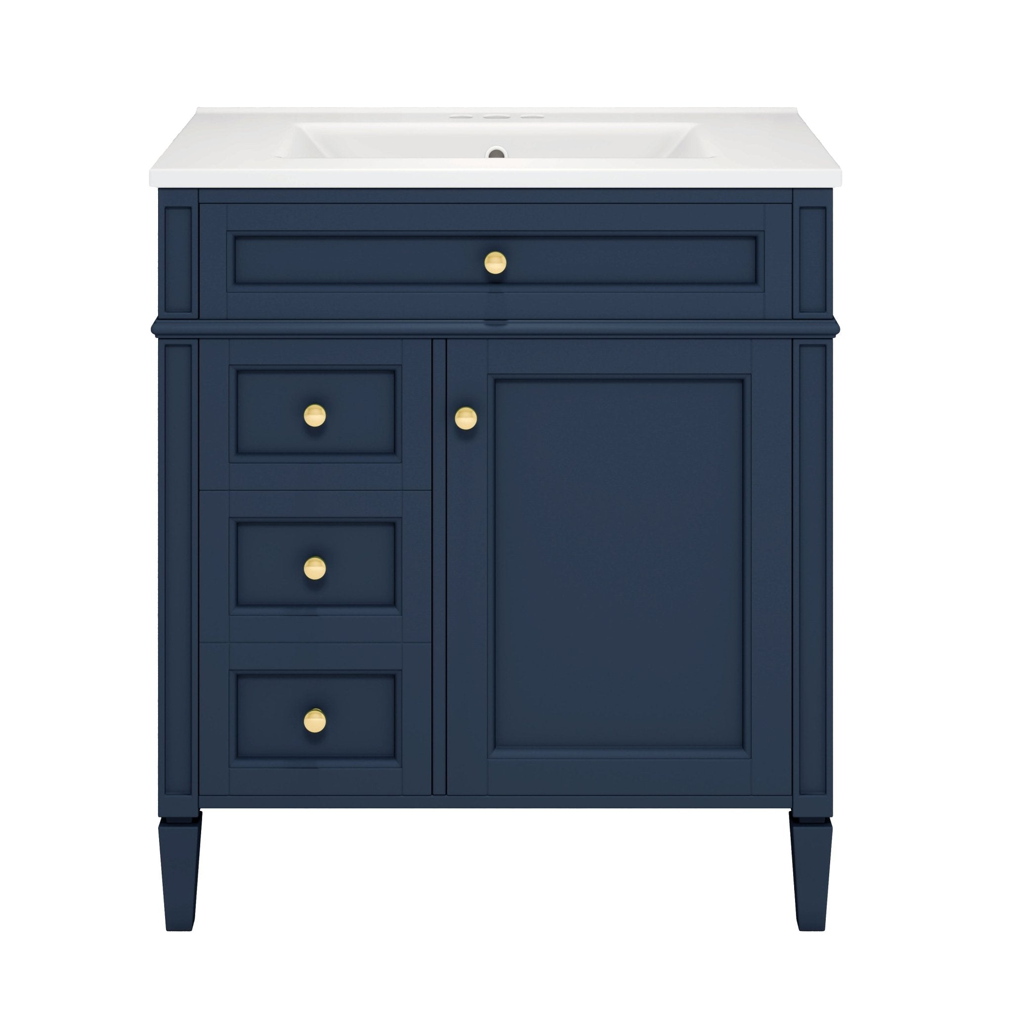 30 "Single sink bathroom dressing table, modern bathroom storage cabinet(blue) - KiKiUMi