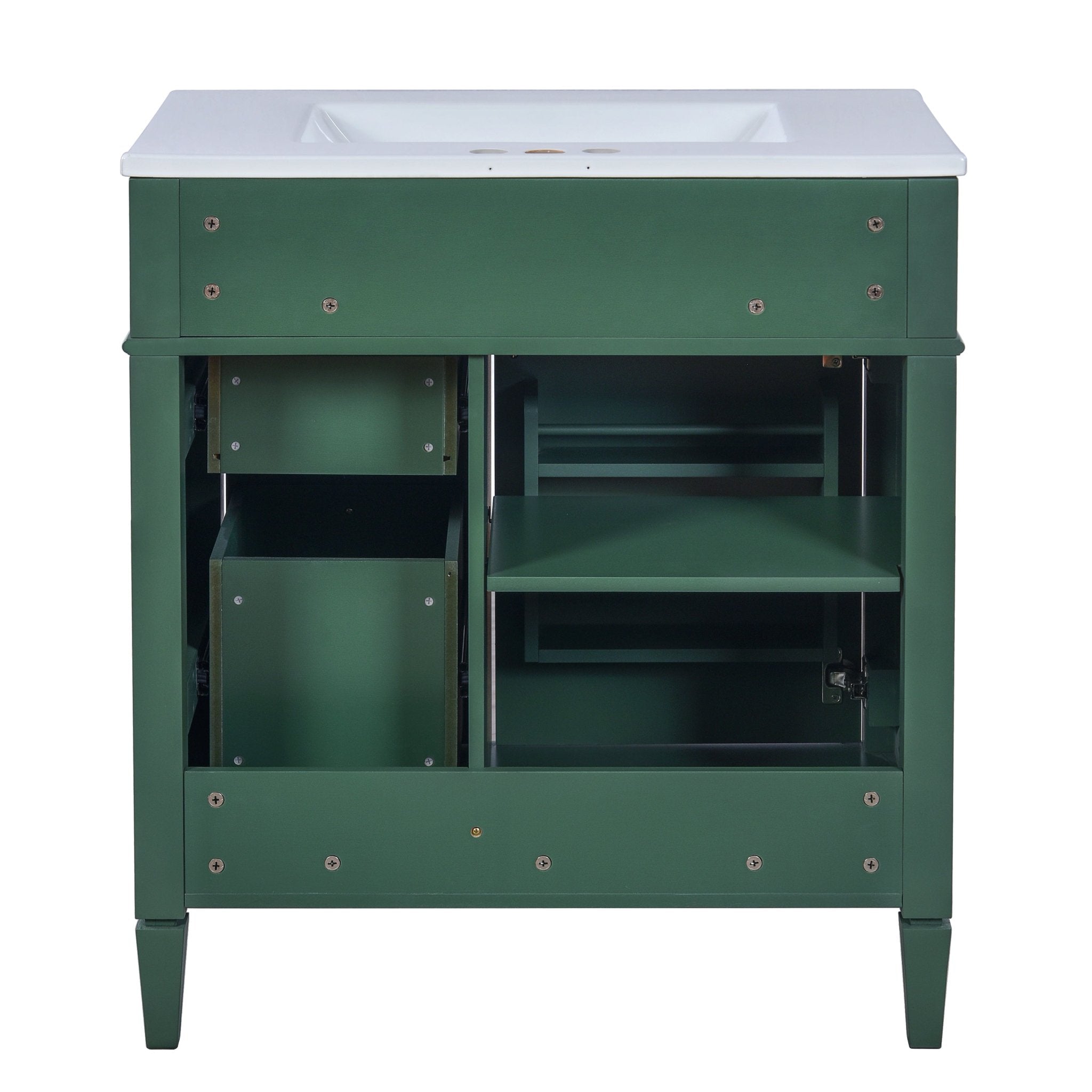 30 "Single sink bathroom dressing table, modern bathroom storage cabinet(green) - KiKiUMi