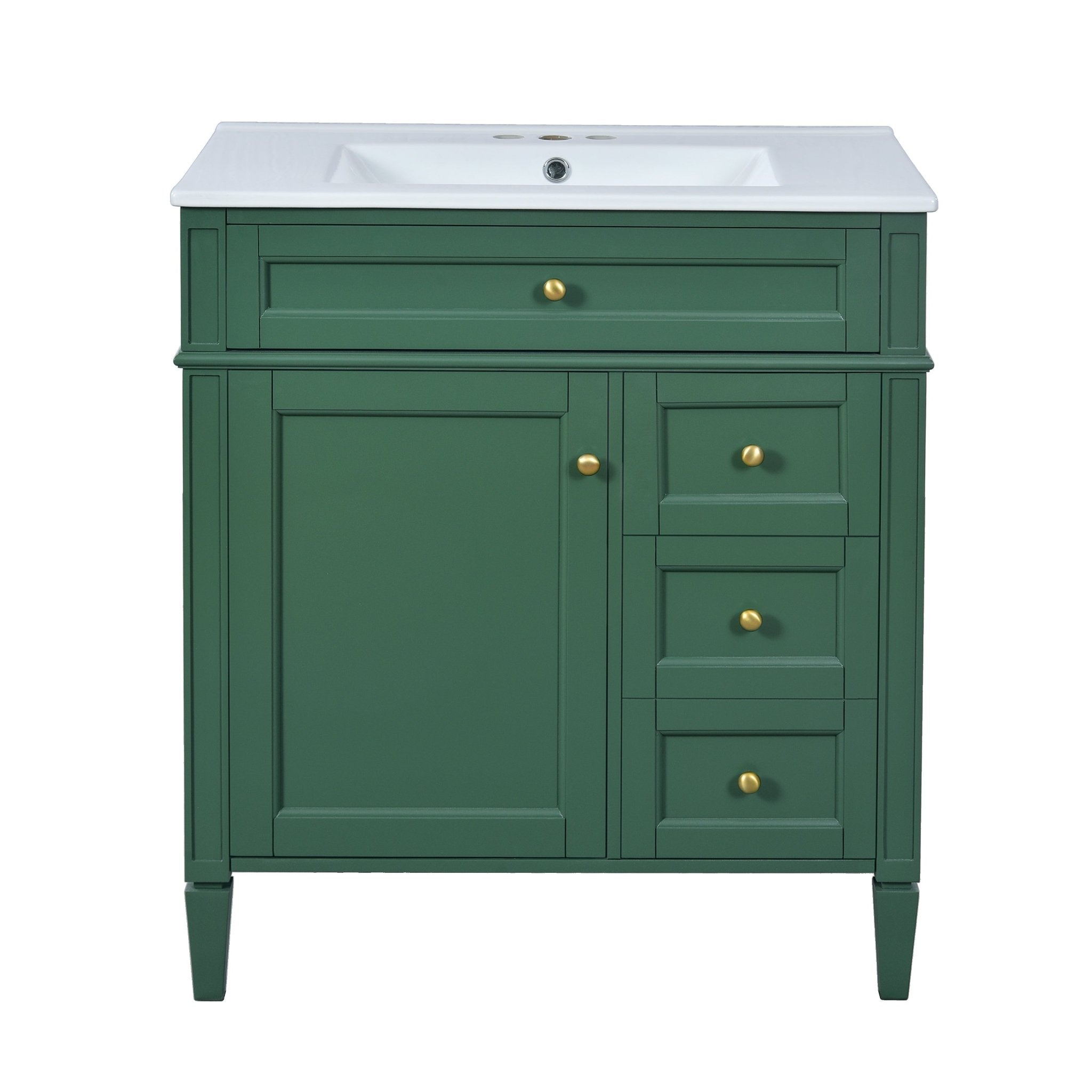 30 "Single sink bathroom dressing table, modern bathroom storage cabinet(green) - KiKiUMi