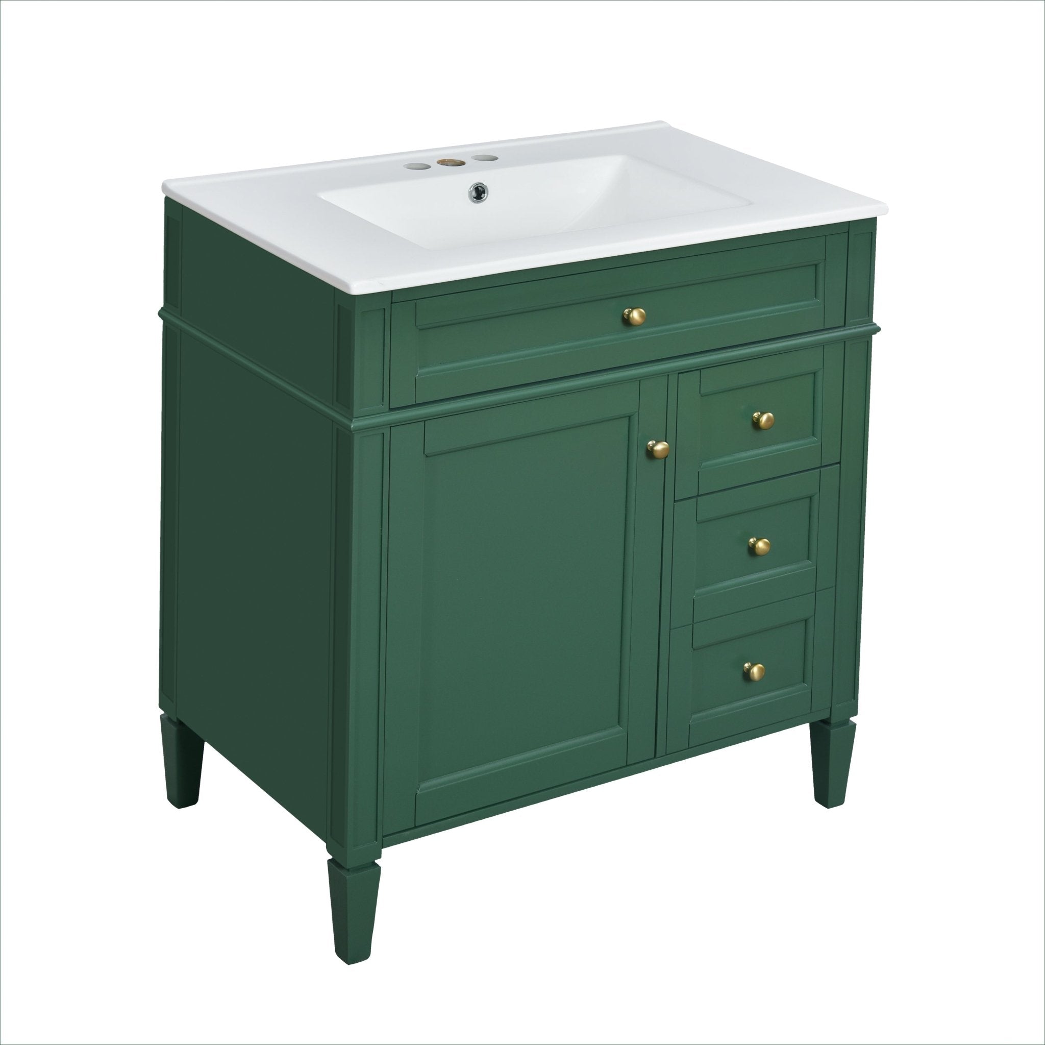 30 "Single sink bathroom dressing table, modern bathroom storage cabinet(green) - KiKiUMi