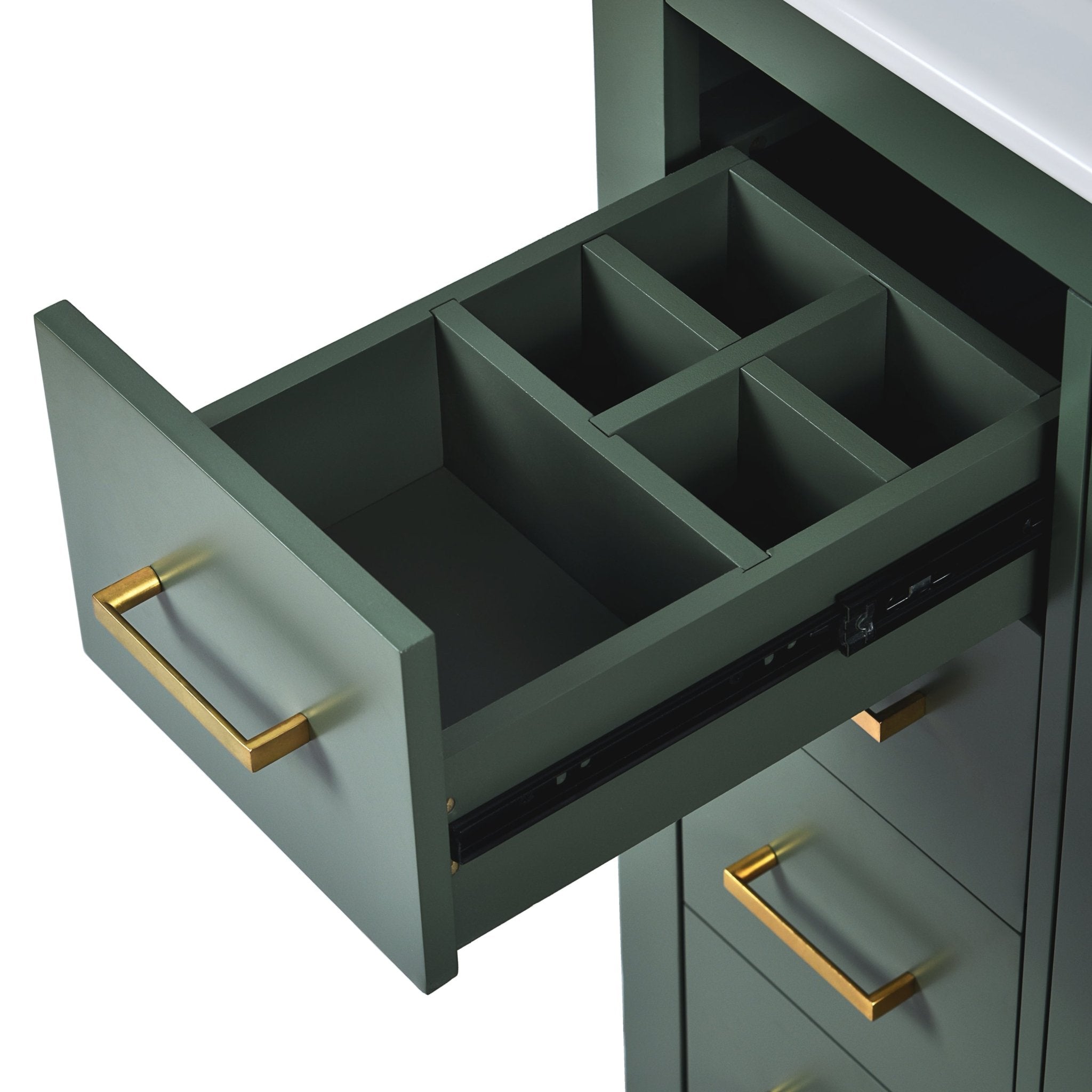 30 "Solid wood frame ceramic sink independent dressing table set(green) - KiKiUMi
