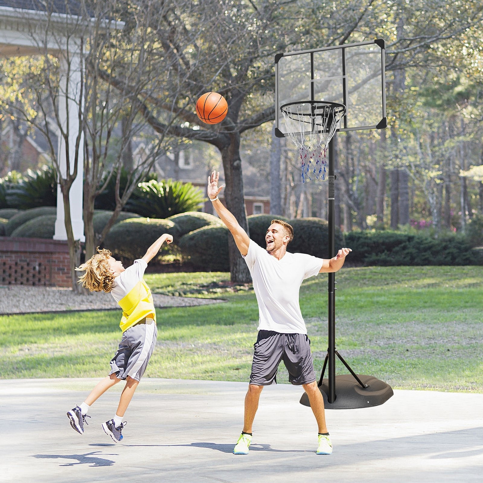 32 - inch white adjustable portable basketball stand - KiKiUMi