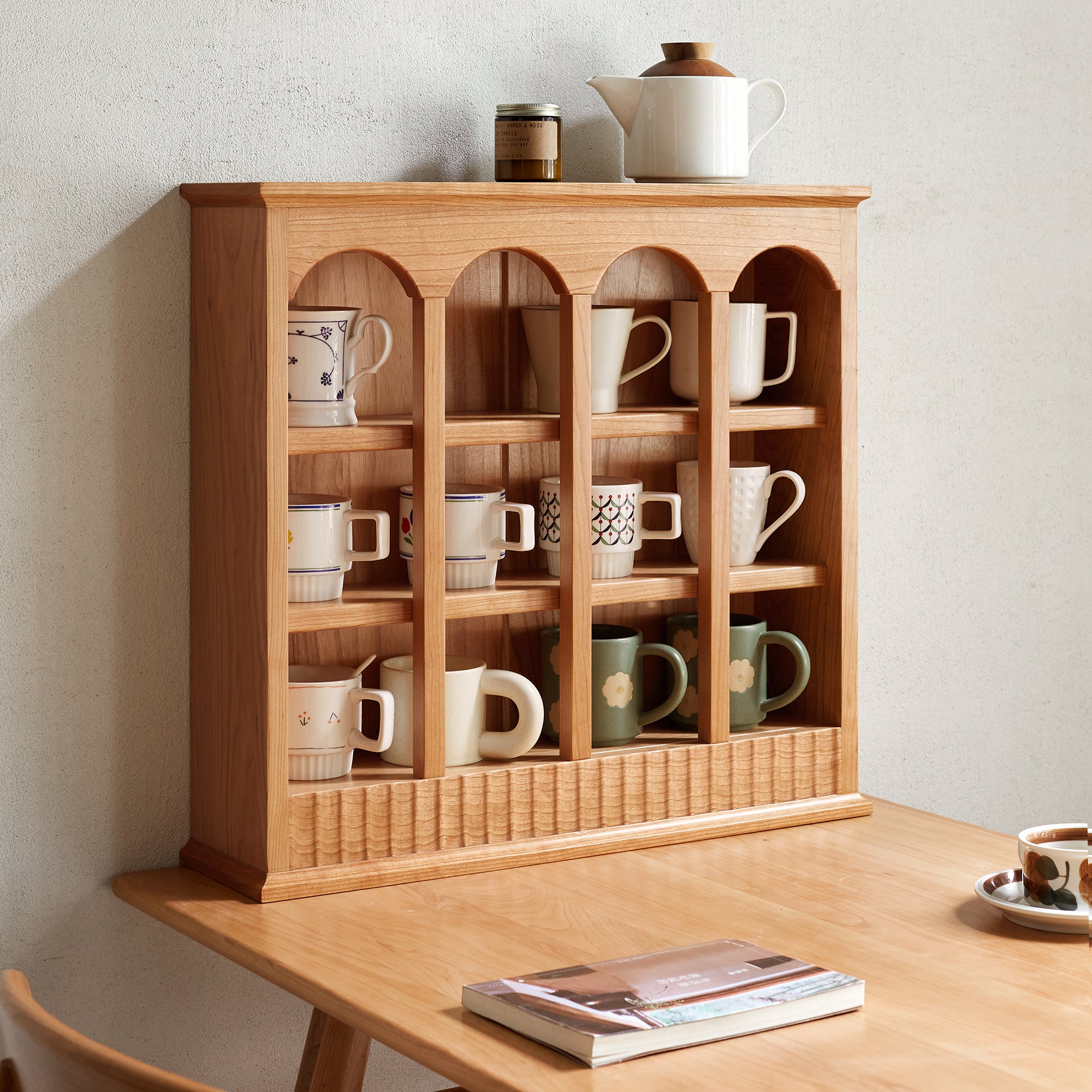European-style wooden kitchen table cup holder
