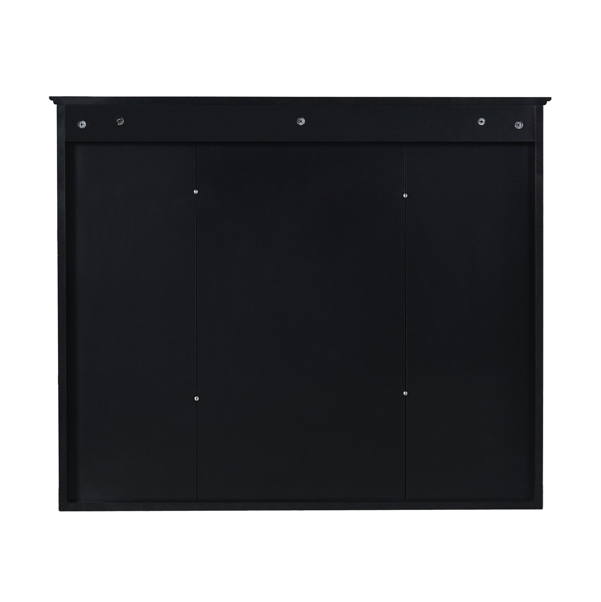 35 "x 28" modern bathroom wall cabinet with a mirror（black） - KiKiUMi
