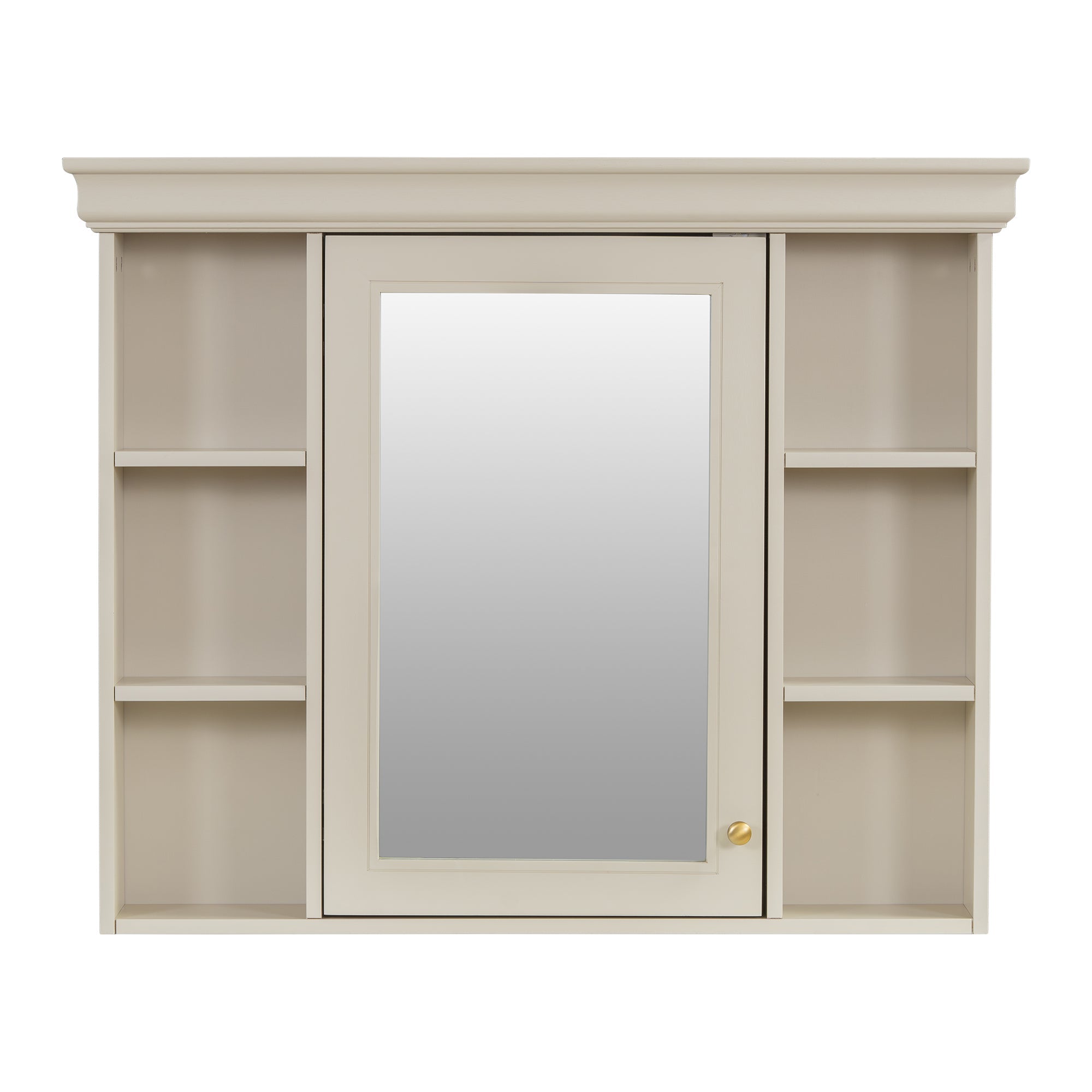 35 "x 28" wall - mounted bathroom storage cabinet with a mirror(beige+cream) - KiKiUMi