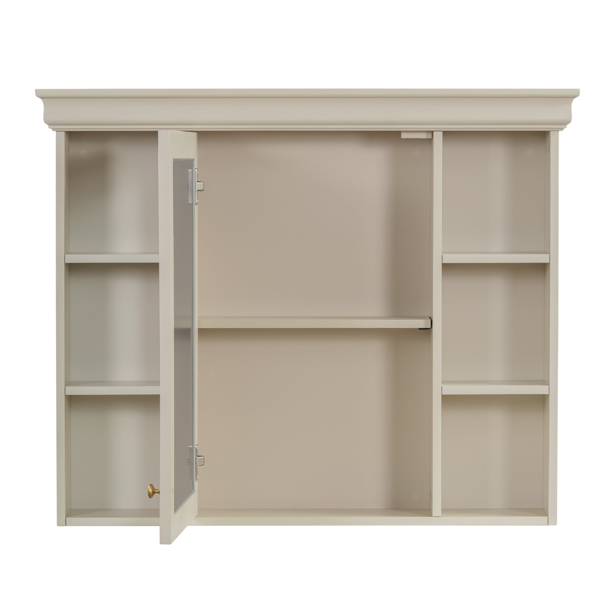 35 "x 28" wall - mounted bathroom storage cabinet with a mirror(beige+cream) - KiKiUMi