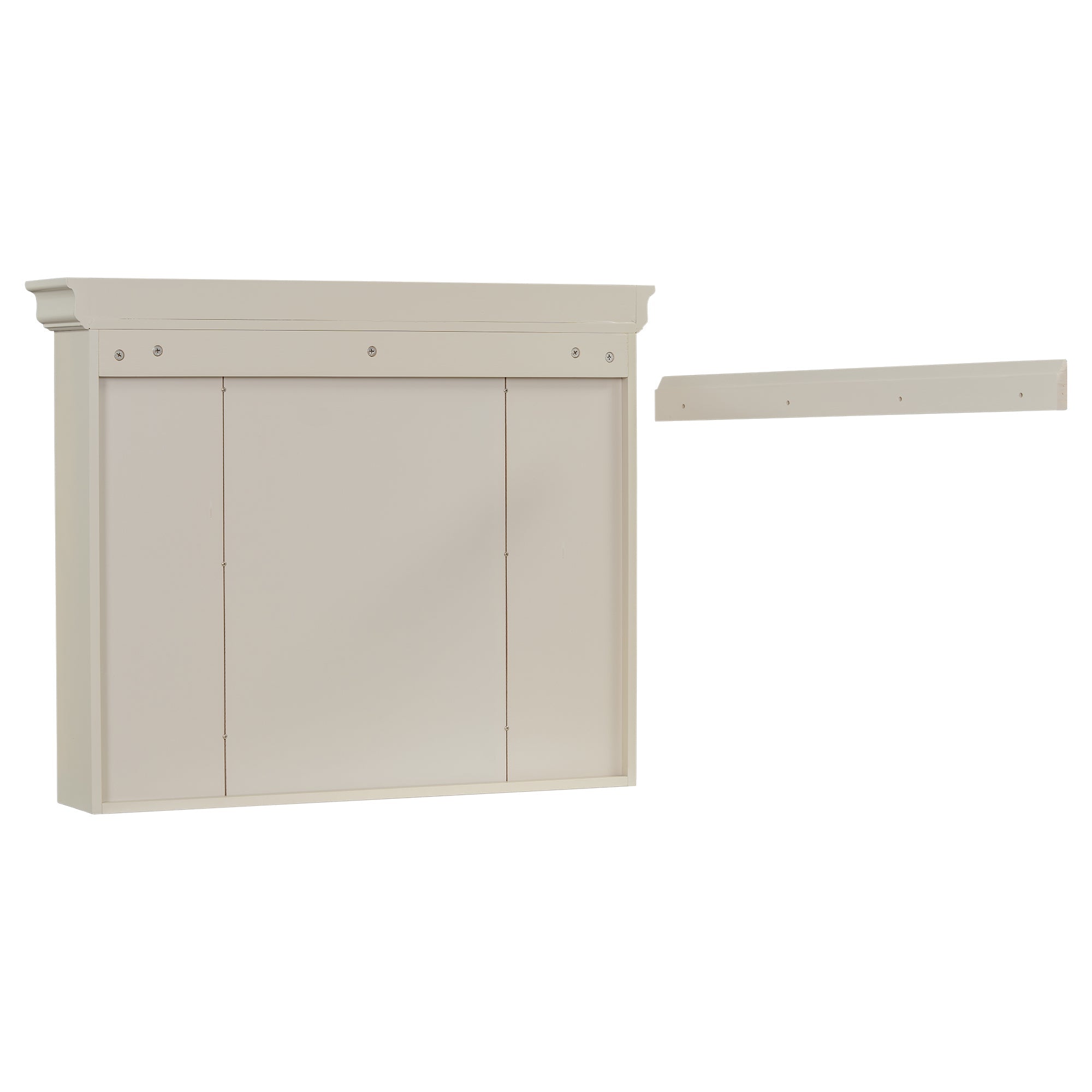 35 "x 28" wall - mounted bathroom storage cabinet with a mirror(beige+cream) - KiKiUMi