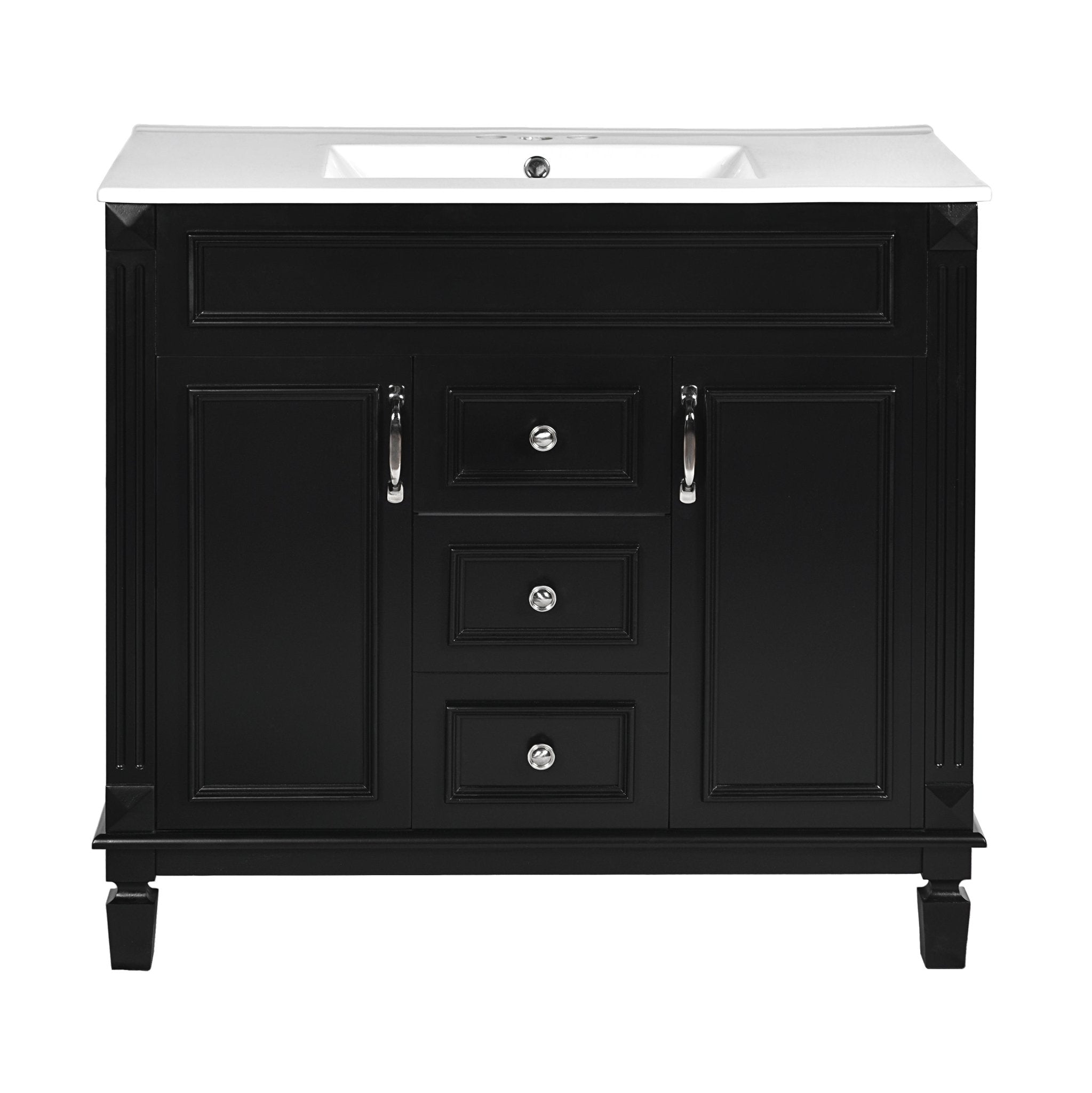 36 "Single sink bathroom dressing table, modern bathroom storage cabinet - KiKiUMi