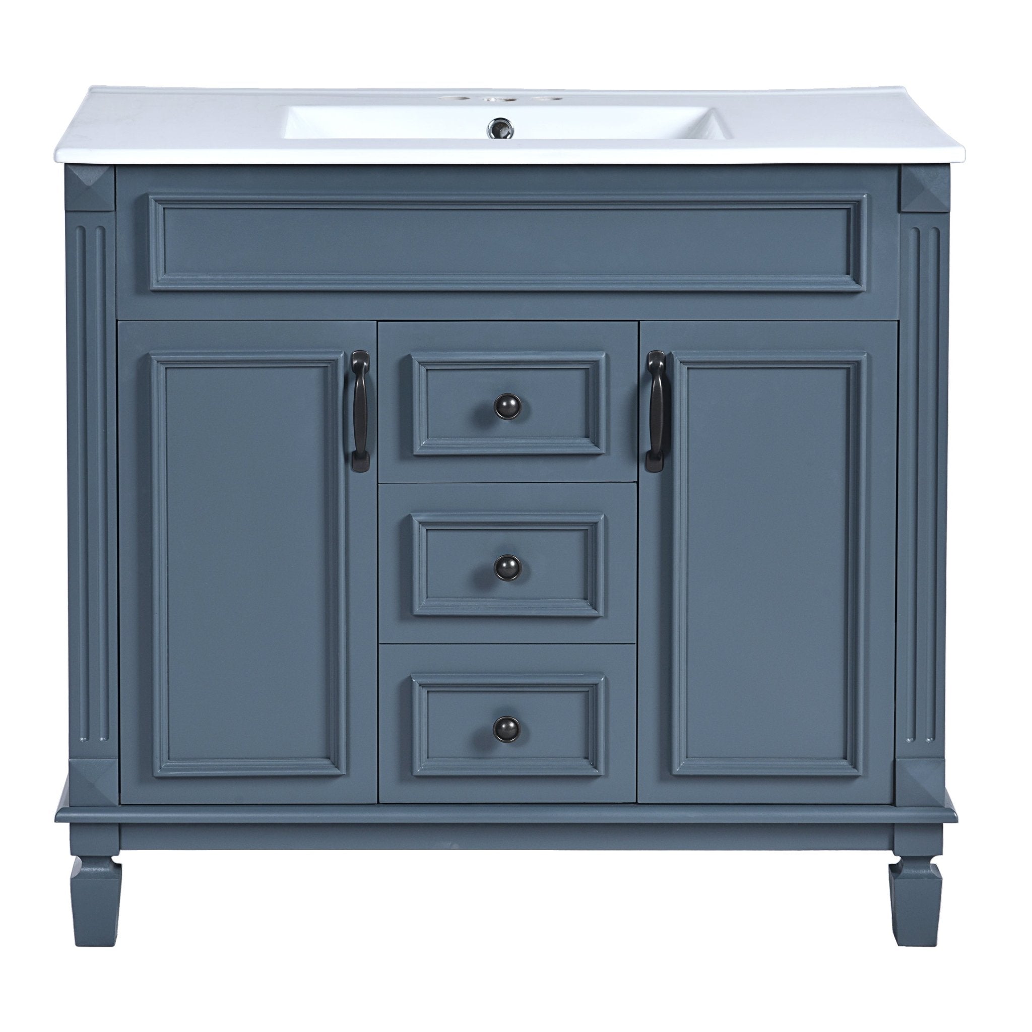 36 "Single sink bathroom dressing table, modern bathroom storage cabinet - KiKiUMi